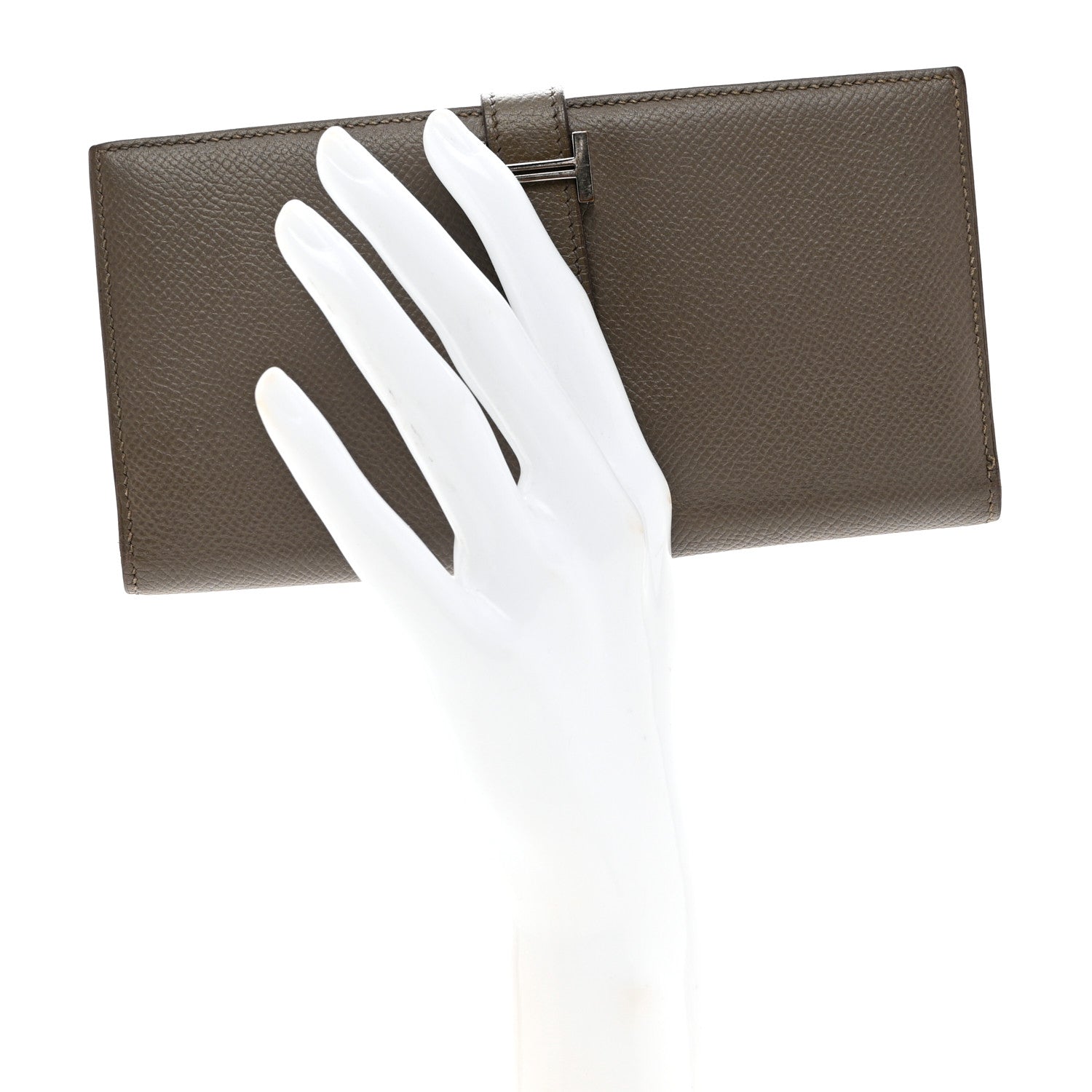 Hermes Epsom Bearn Gusset Wallet Etoupe 2 of 8