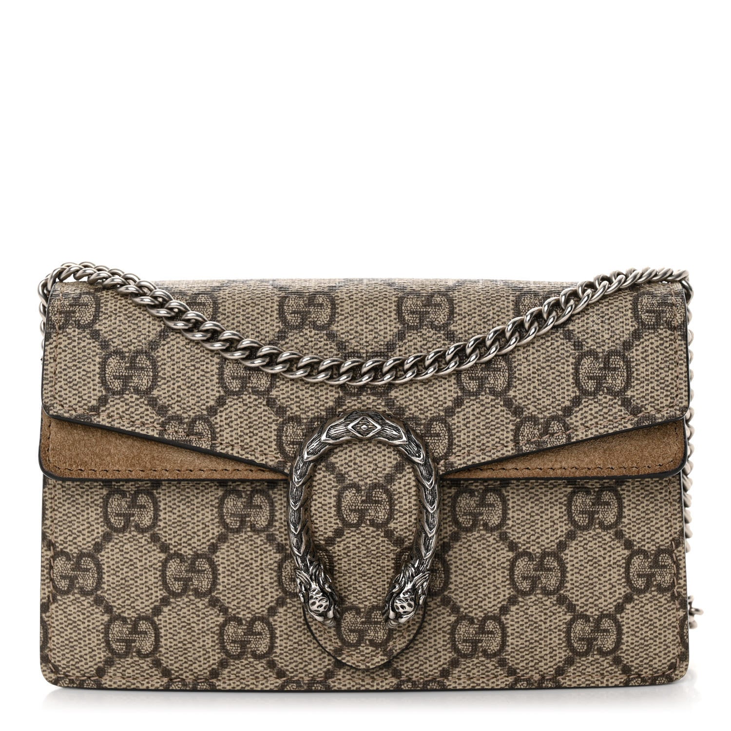 Gucci GG Supreme Monogram Super Mini Dionysus Shoulder Bag Taupe 1 of 11