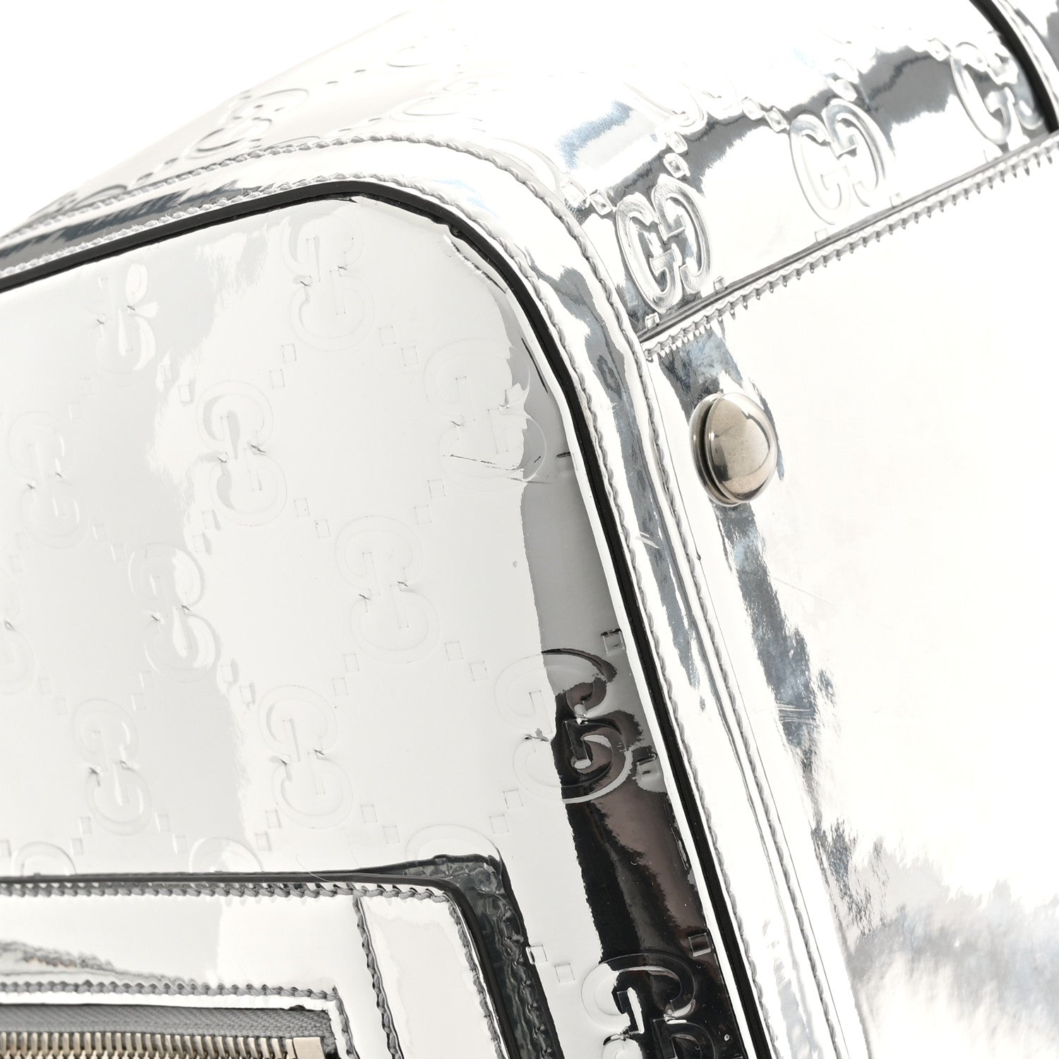 Gucci Guccissima Medium Mirror Effect Duffle Silver 9 of 10
