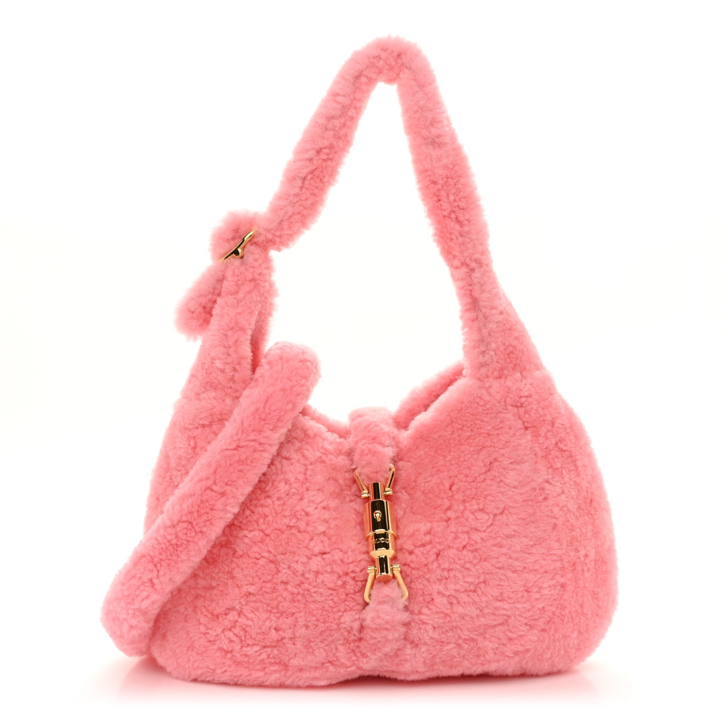 Gucci Shearling Small Jackie 1961 Shoulder Bag Lotus Pink 1 of 10