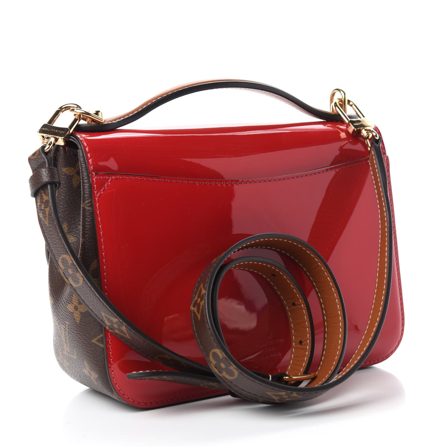Patent Calfskin Monogram Cherrywood BB Scarlet