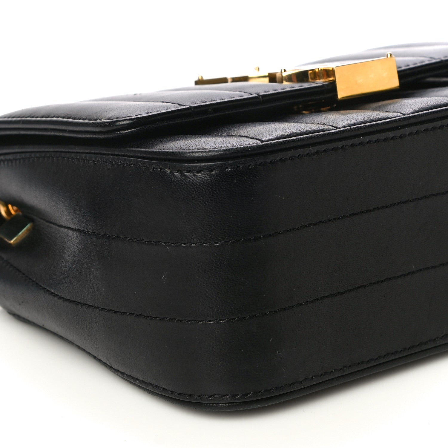 Saint Laurent Lambskin Matelasse Monogram Small Vicky Chain Bag Black 9 of 10