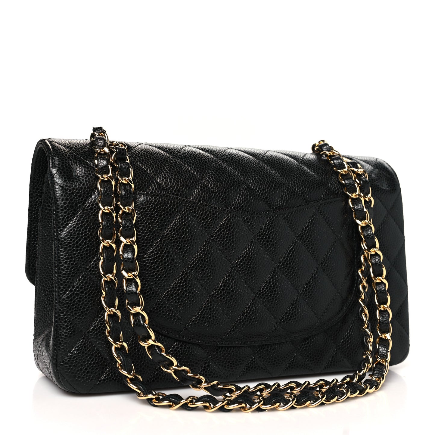 Caviar Quilted Small Double Flap Black