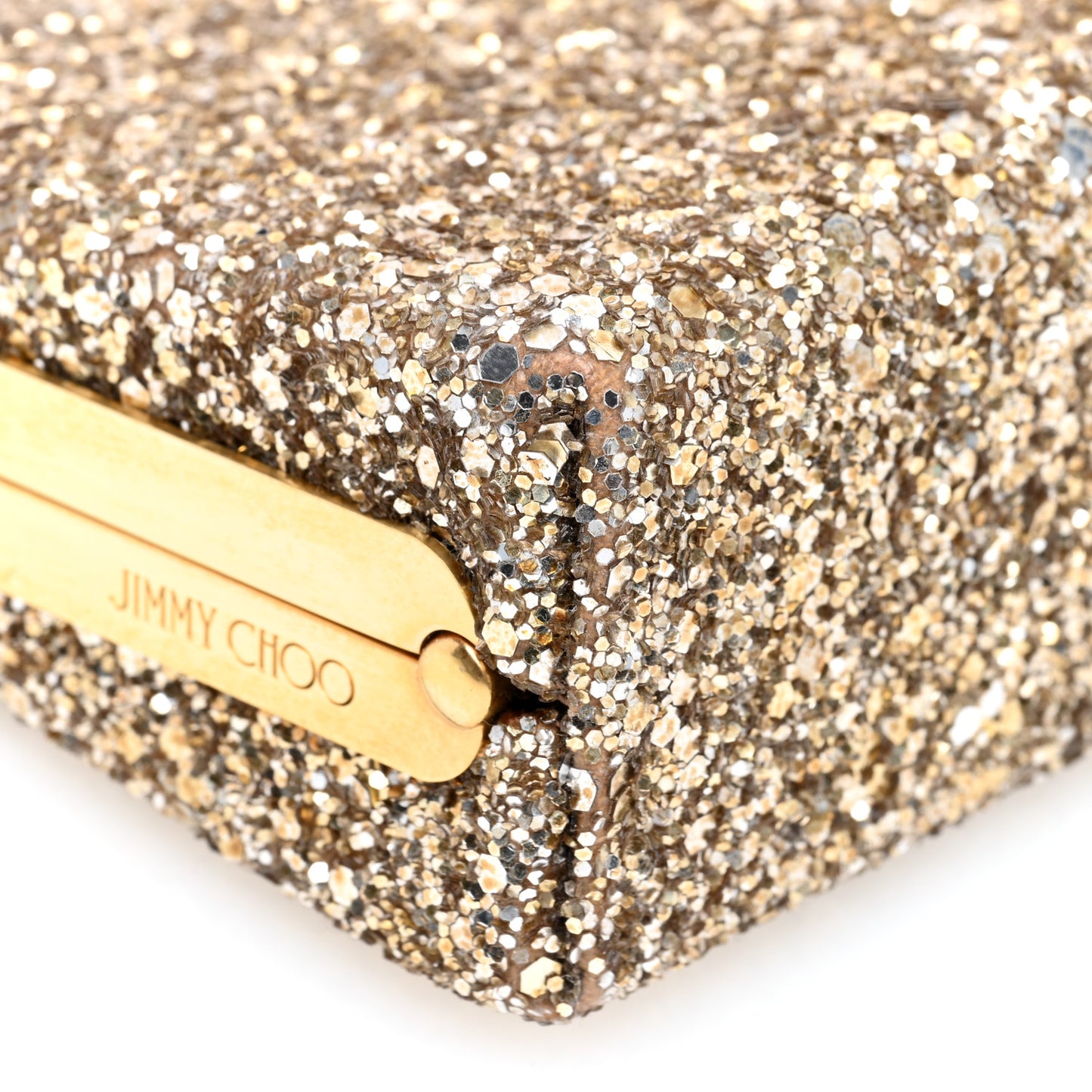 Coarse Glitter Celeste Clutch Antique Gold