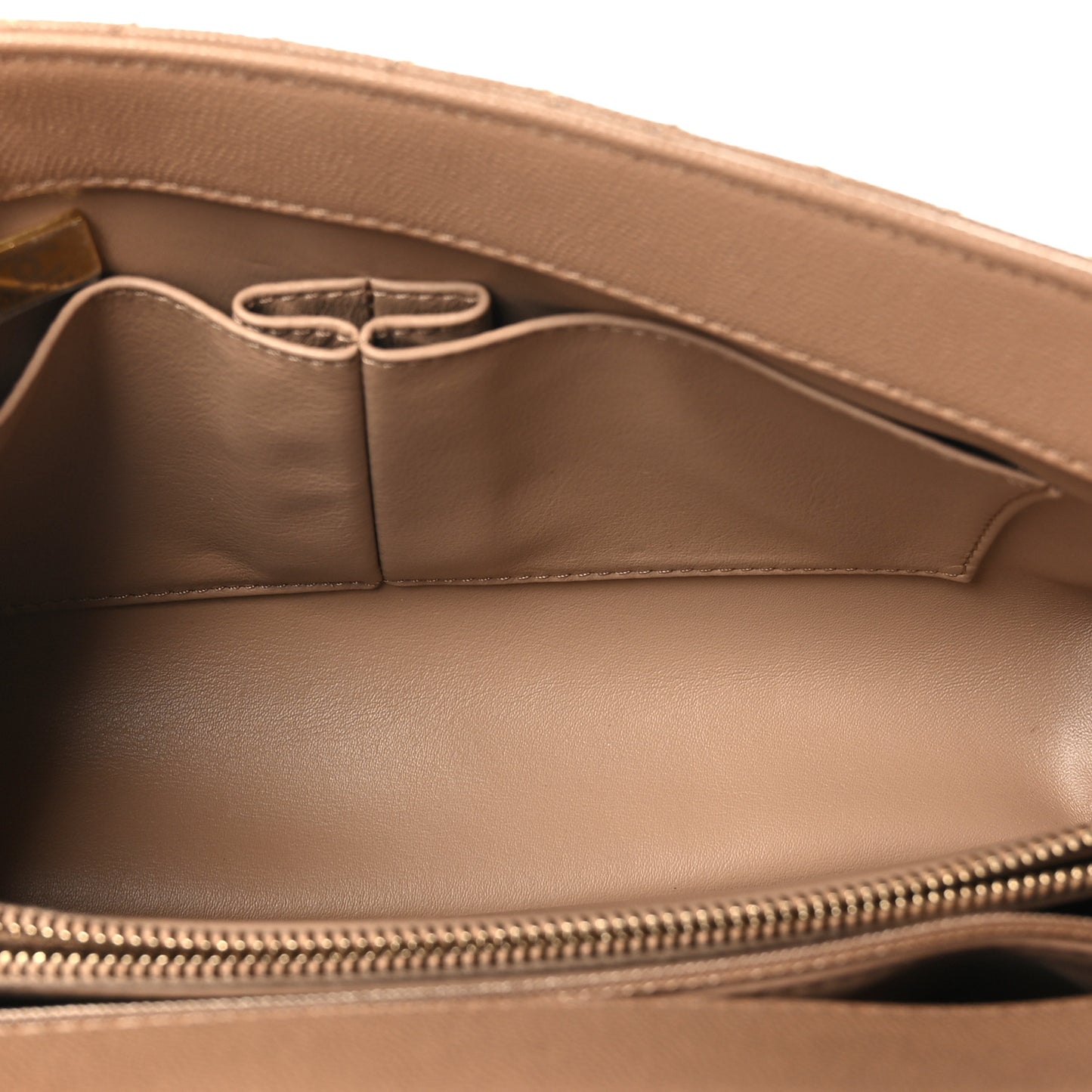 Caviar Quilted Small Coco Handle Flap Beige