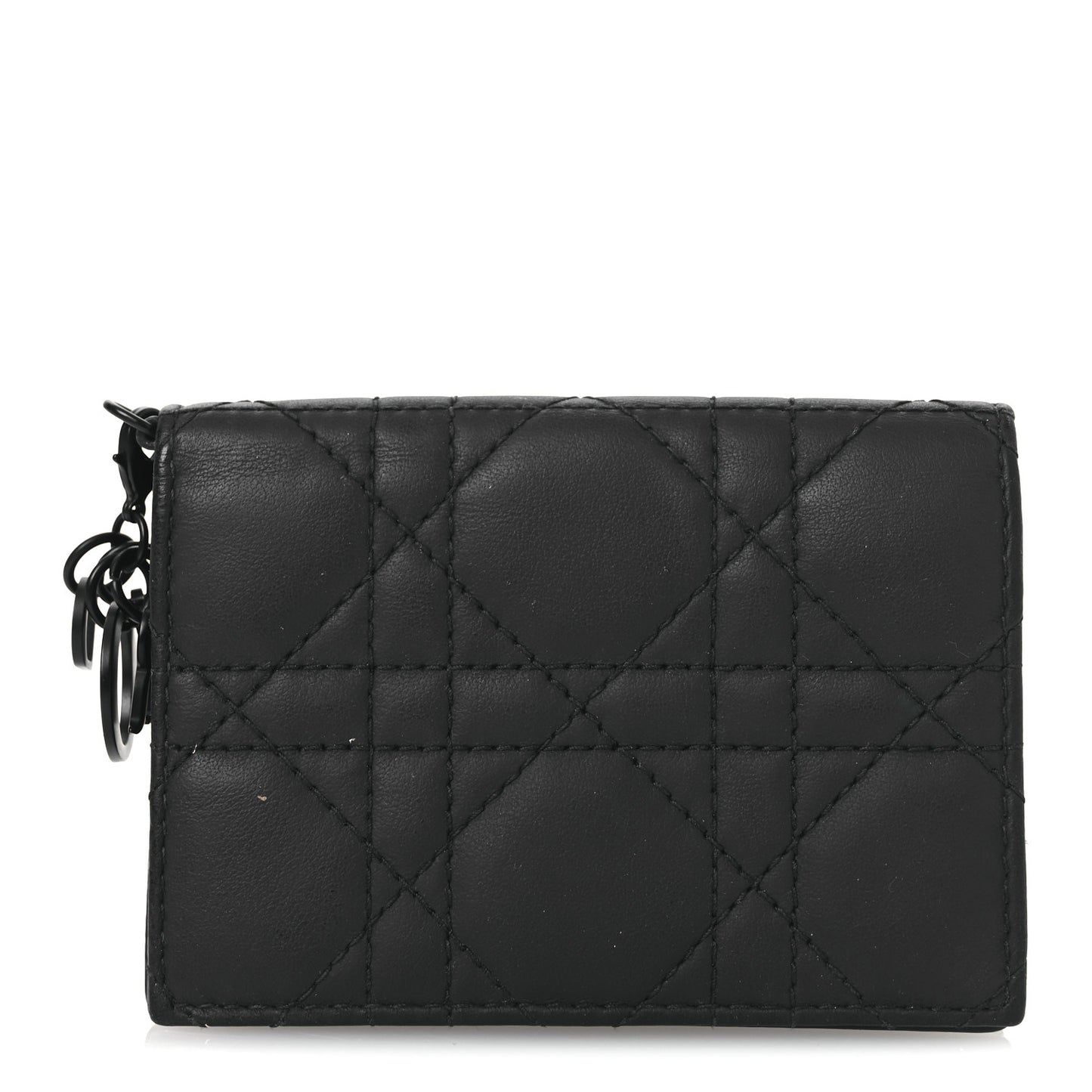 Ultra Matte Calfskin Small Lady Dior Flap Card Holder Black