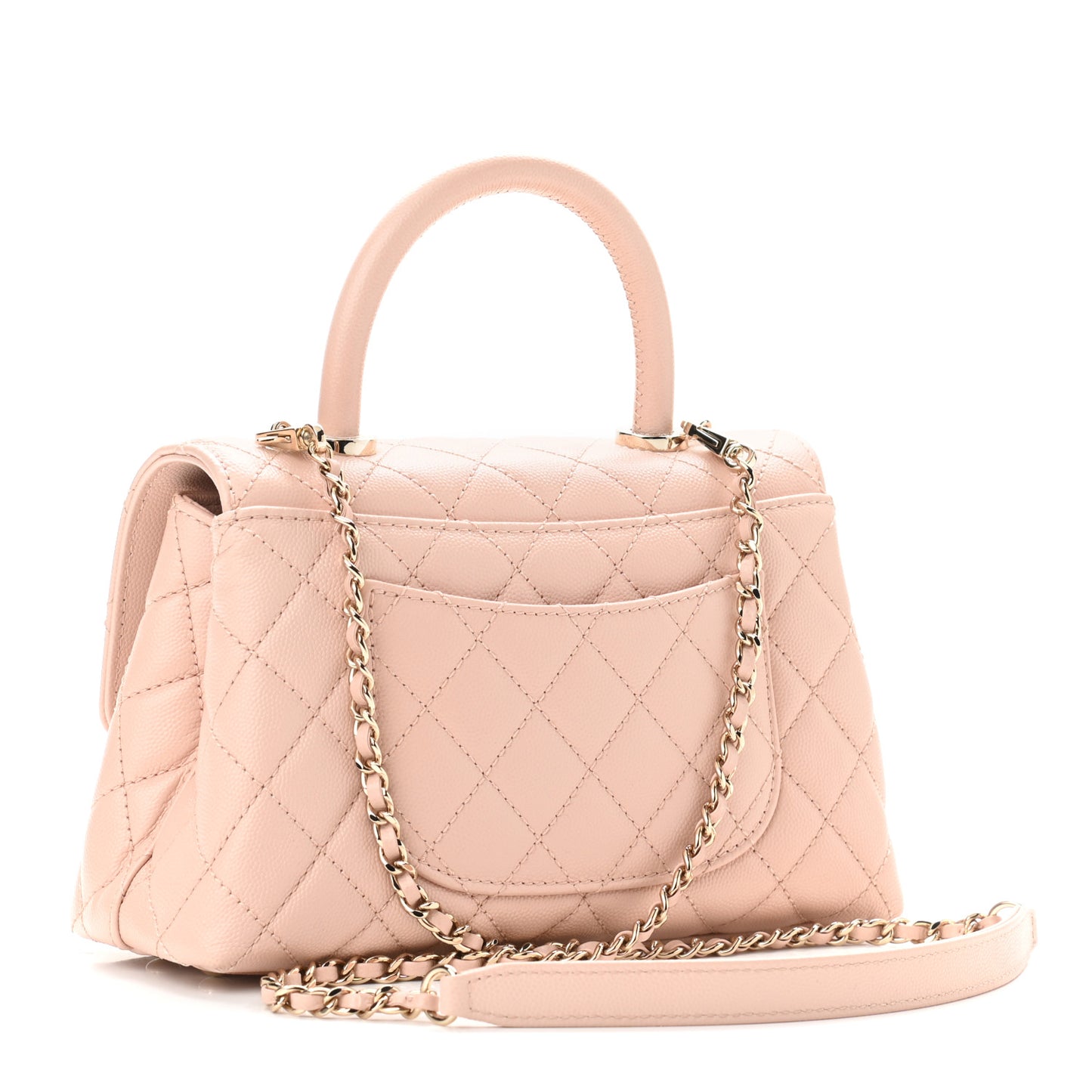 Caviar Quilted Mini Coco Handle Flap Light Pink