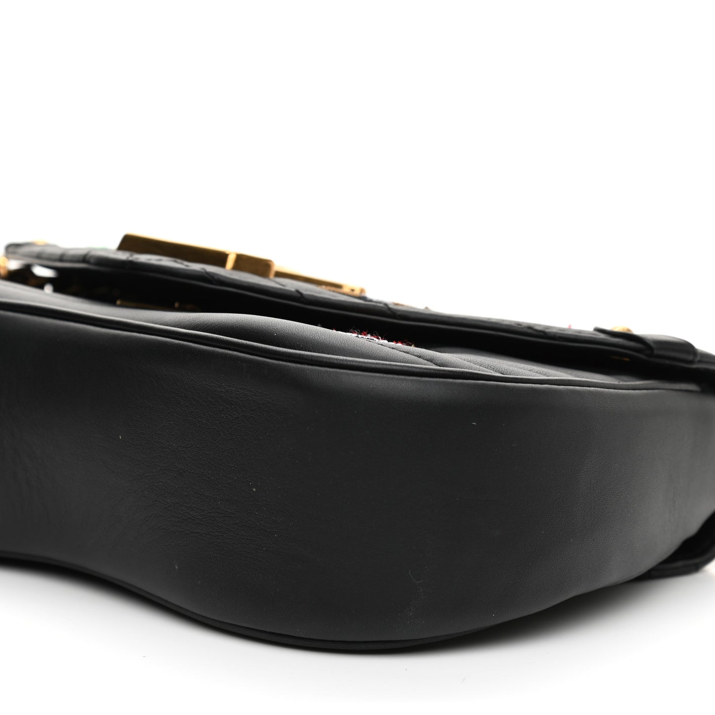 Calfskin Embroidered New Wave Chain MM Black