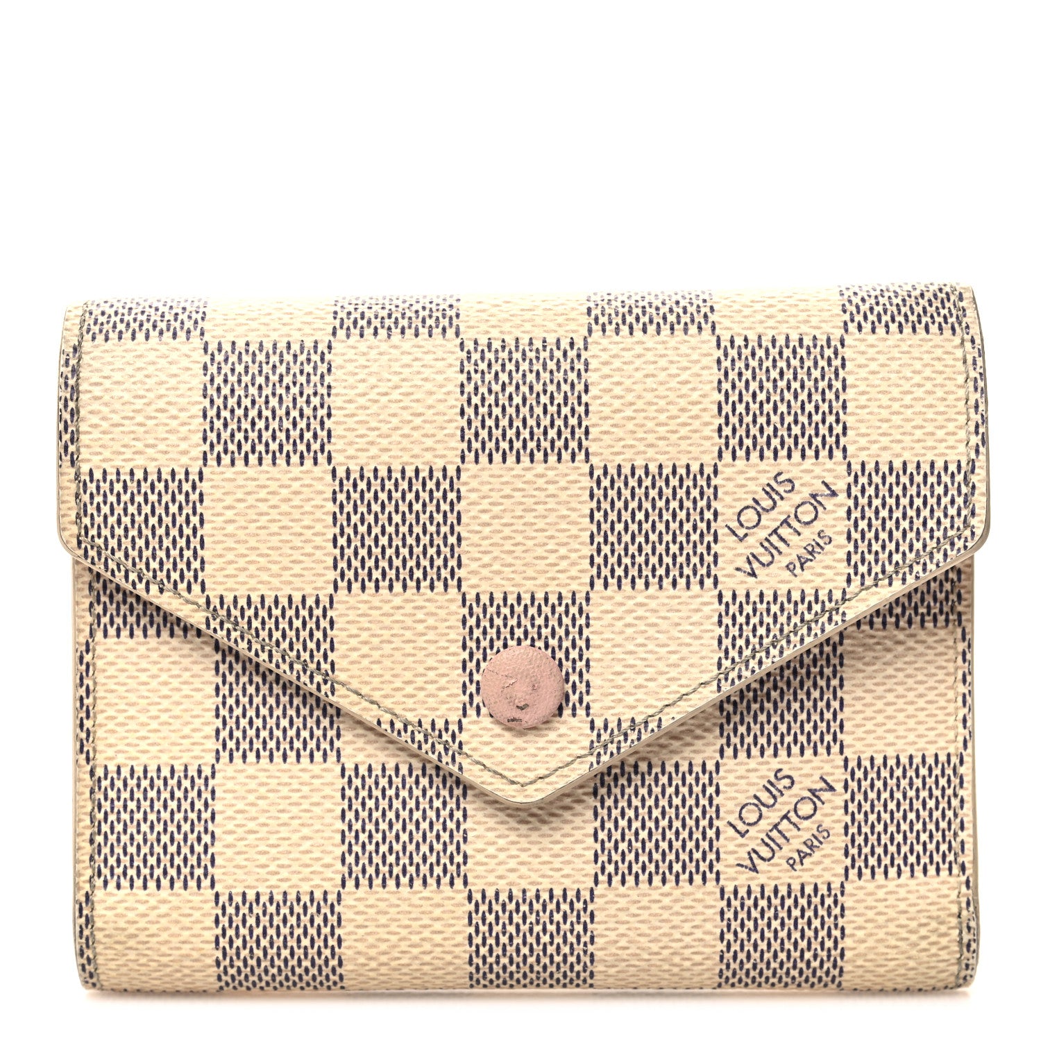 Louis Vuitton Damier Azur Victorine Wallet Rose Ballerine 1 of 10