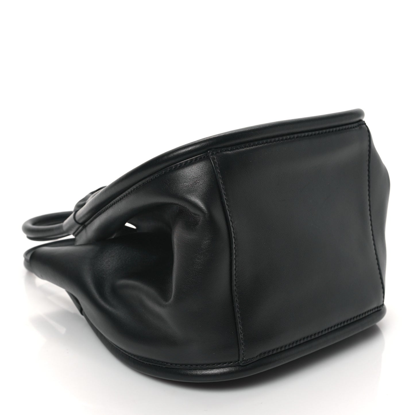 Calfskin Small Ruched Tote Black