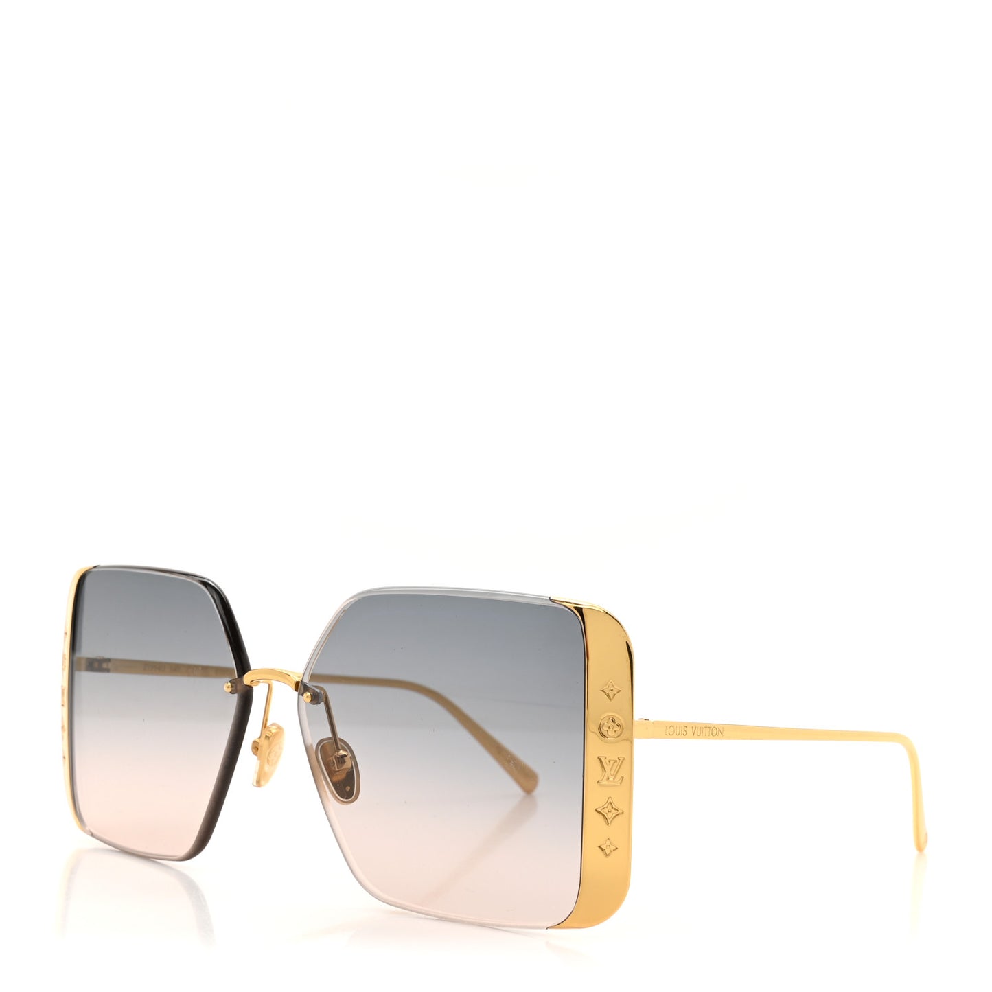 Metal LV Moon Square Sunglasses Z1994U Gold