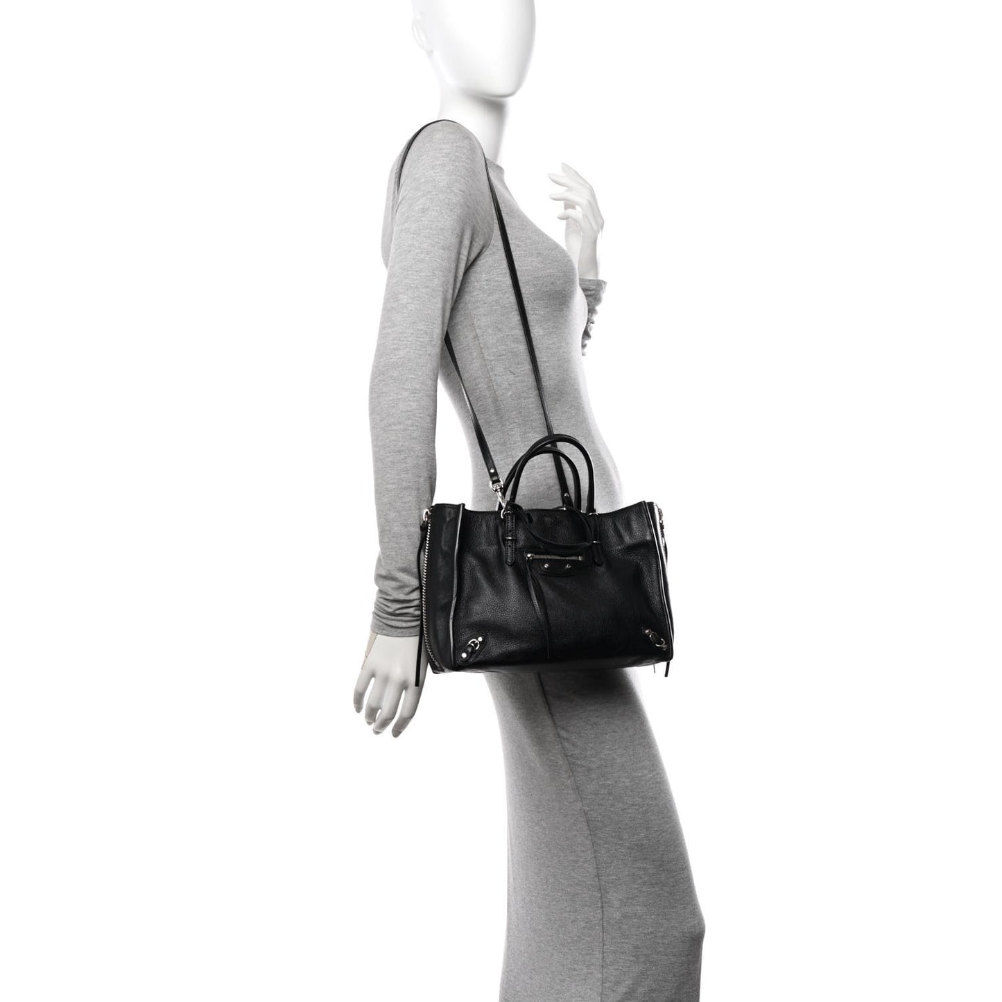 Calfskin Papier Mini A4 Tote Black