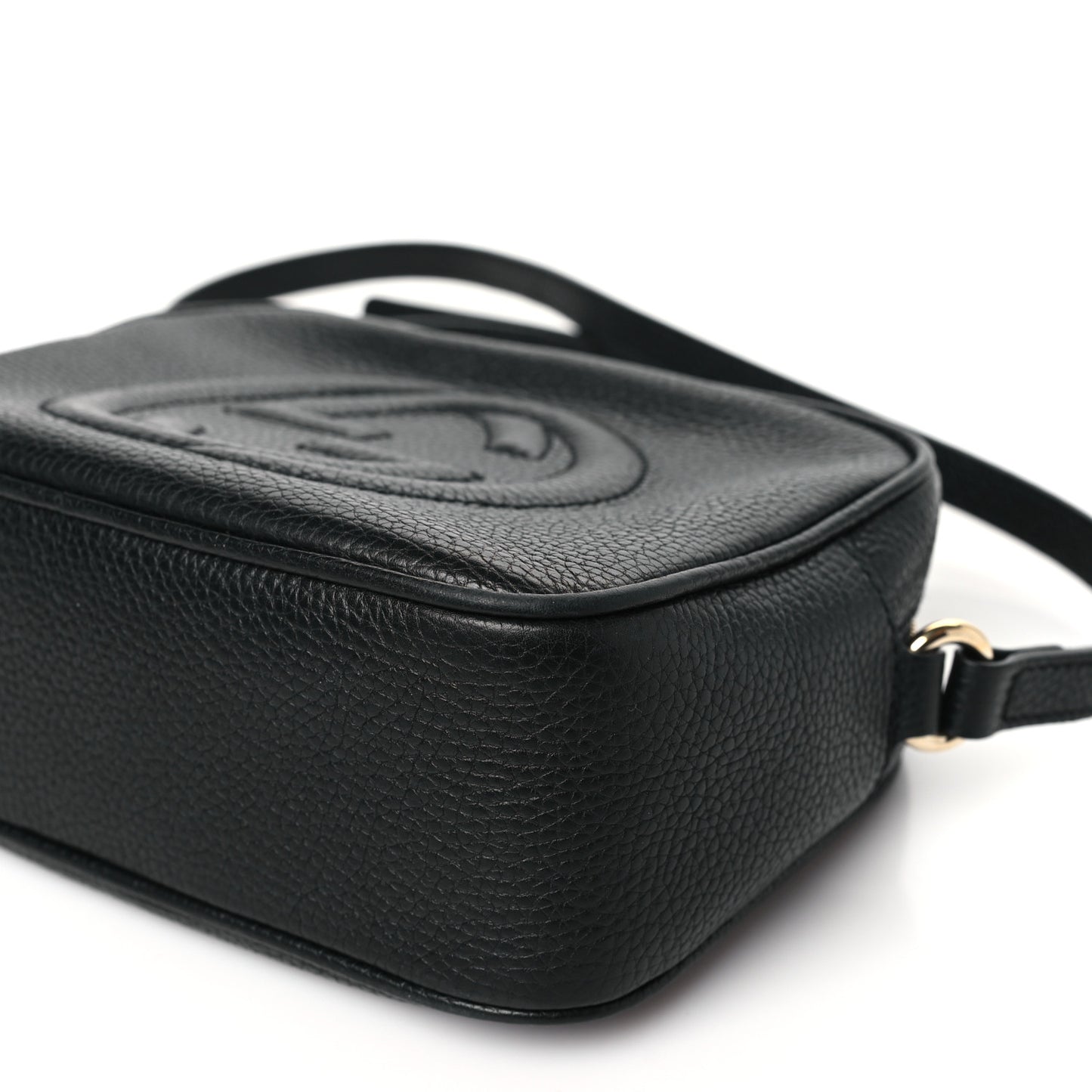 Pebbled Calfskin Small Soho Disco Bag Black