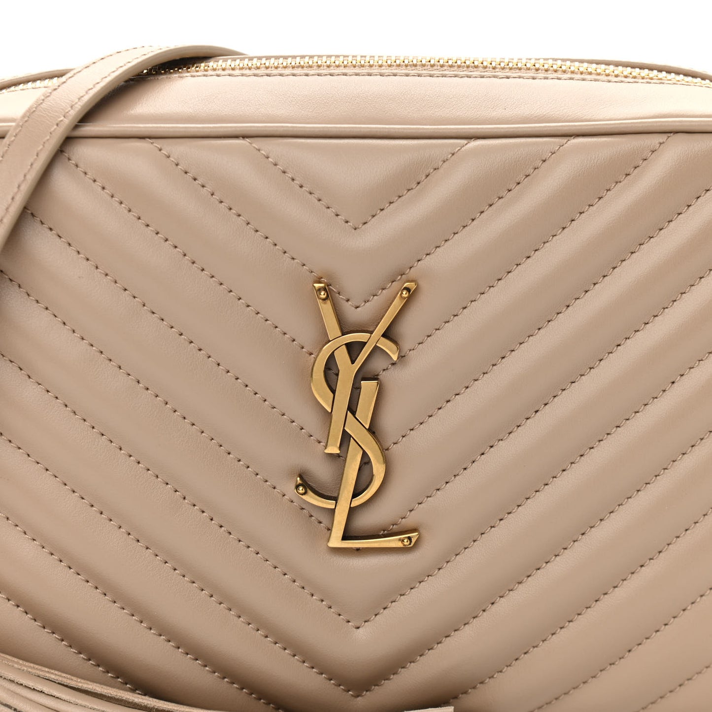 Calfskin Matelasse Monogram Lou Camera Bag Dark Beige
