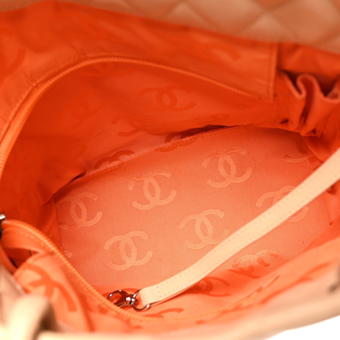 Calfskin Quilted Medium Cambon Tote Beige