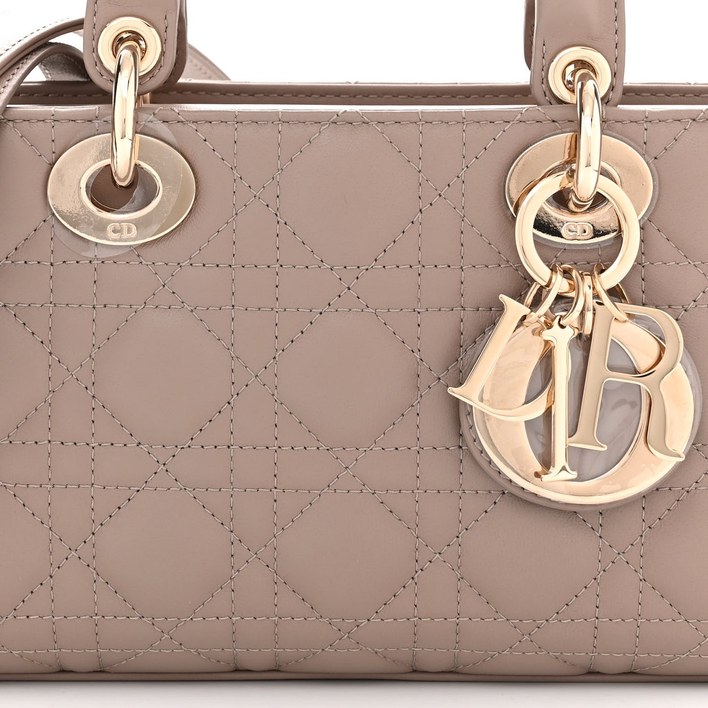 Lambskin Cannage Medium Lady D-Joy Warm Taupe