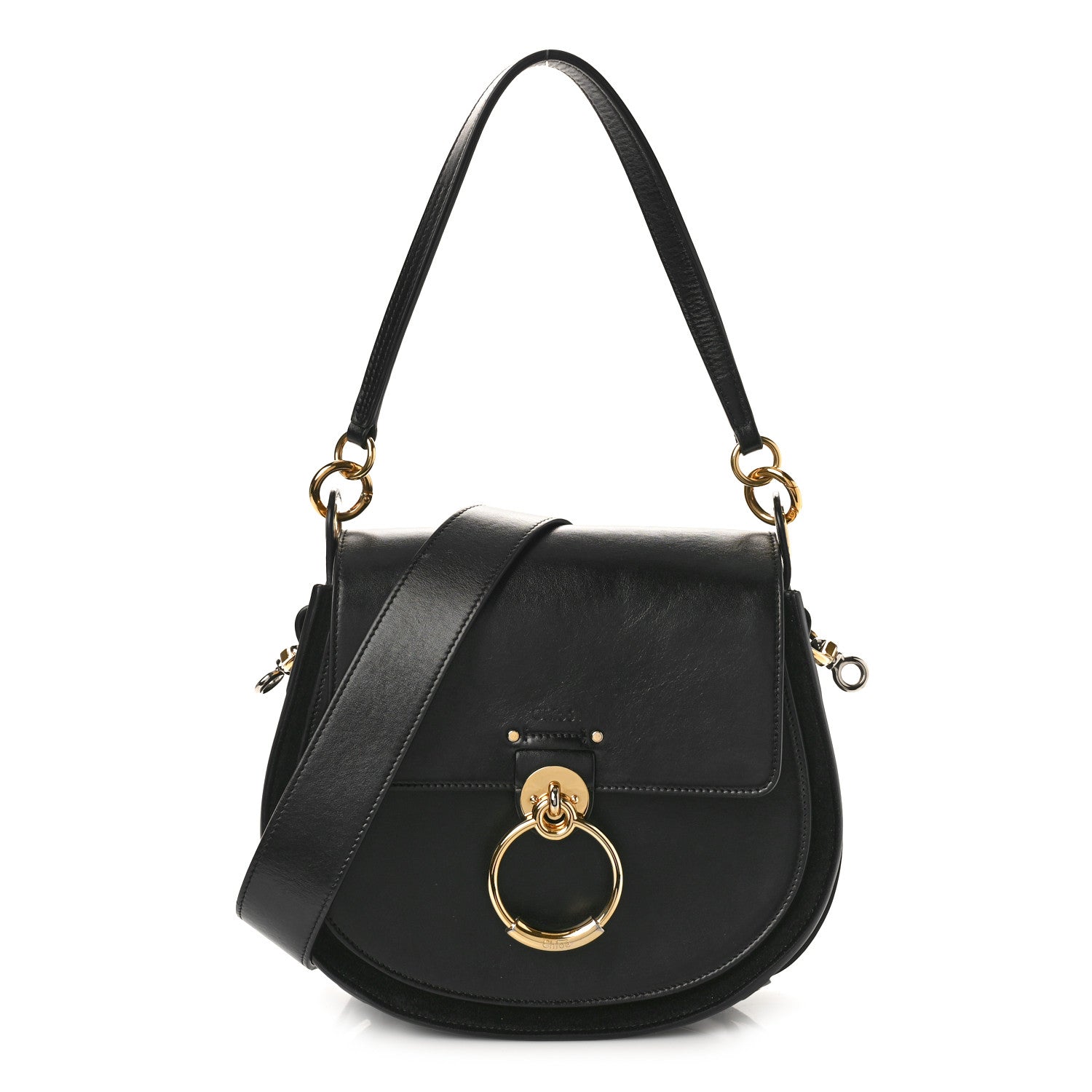 Chloe Calfskin Suede Large Tess Bag Black 1 of 13