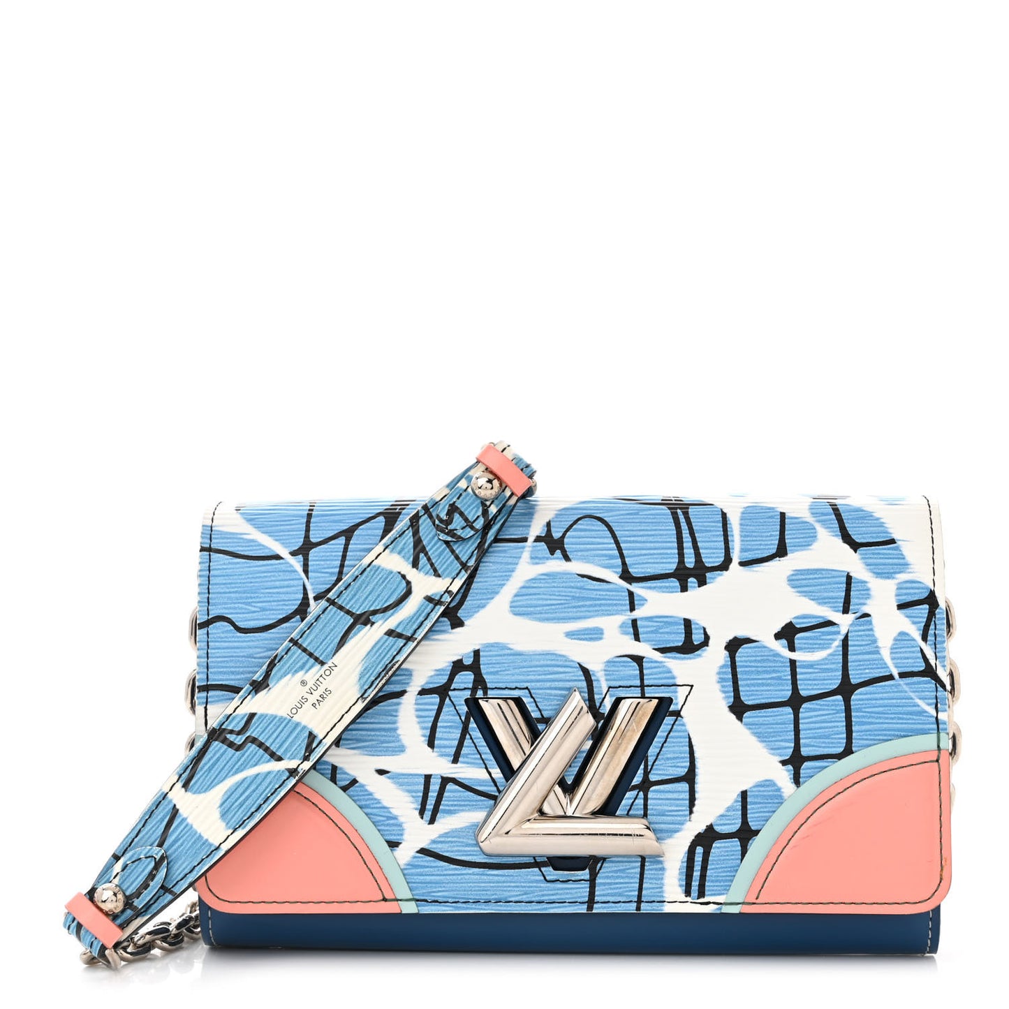 Epi Twist Chain Wallet Aqua