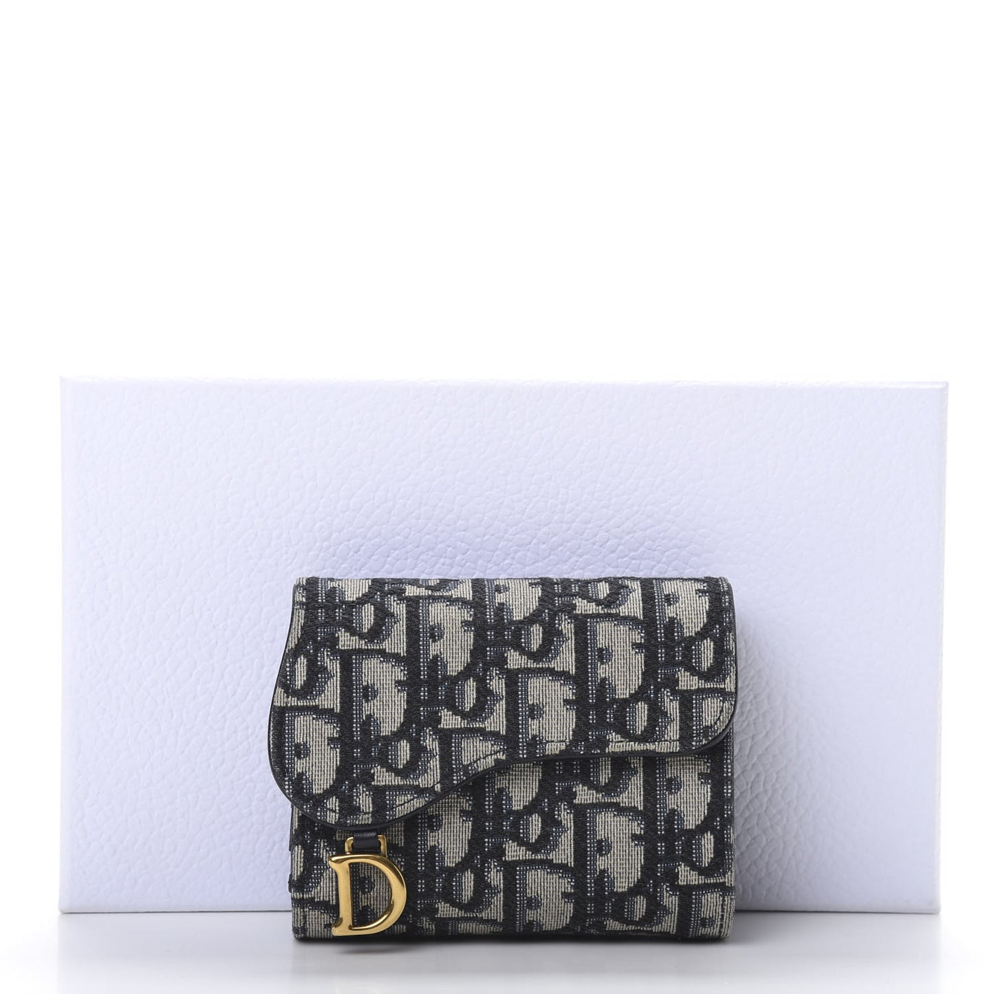 Oblique Saddle Lotus Wallet Blue