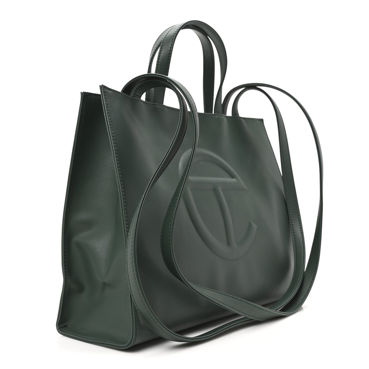 Vegan Leather Medium Shopping Bag Dark Olive