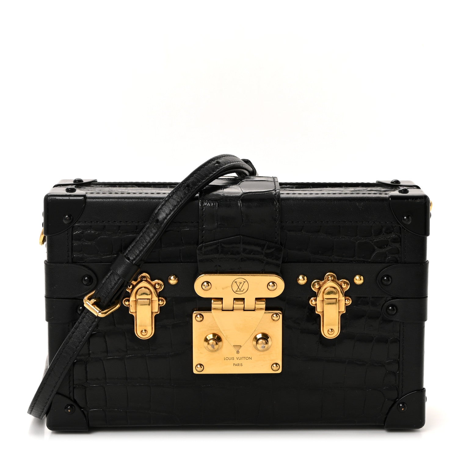 Louis Vuitton Crocodile Petite Malle Black 1882530 – FASHIONPHILE