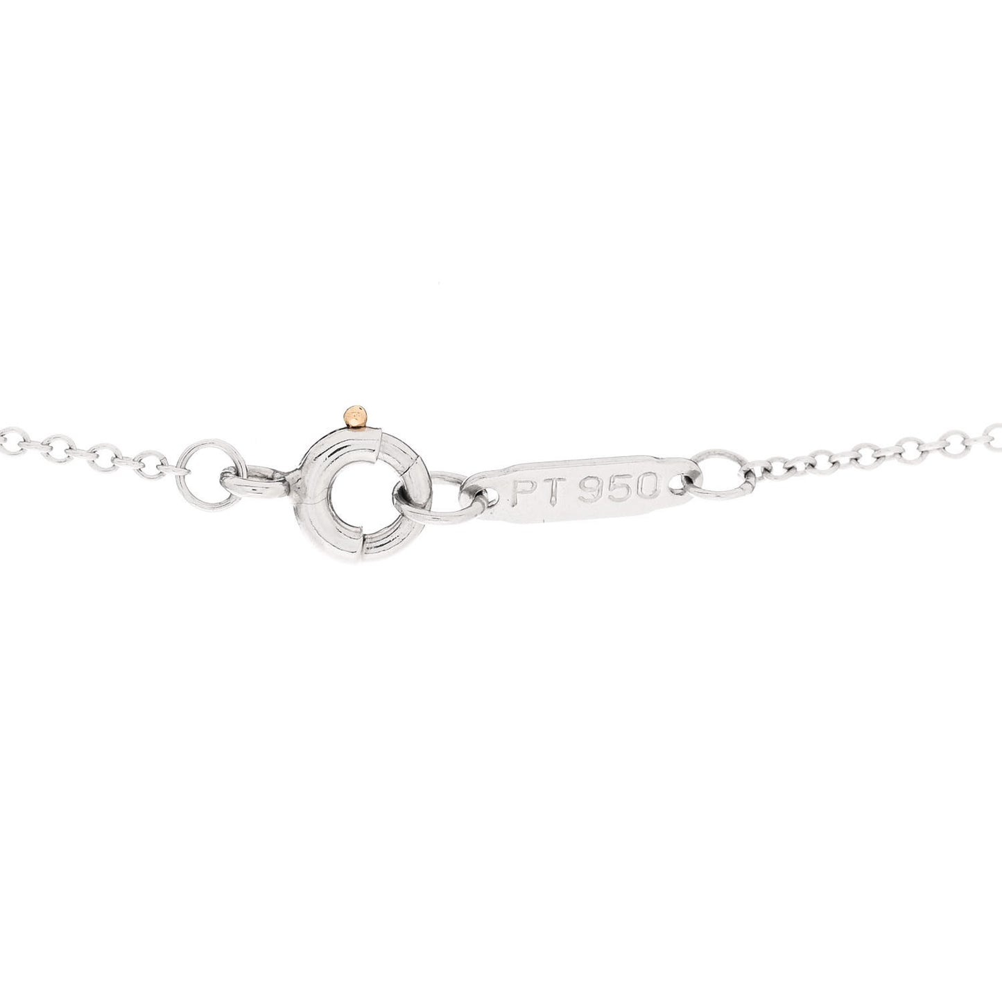 Platinum Diamond Oval Key Pendant Necklace