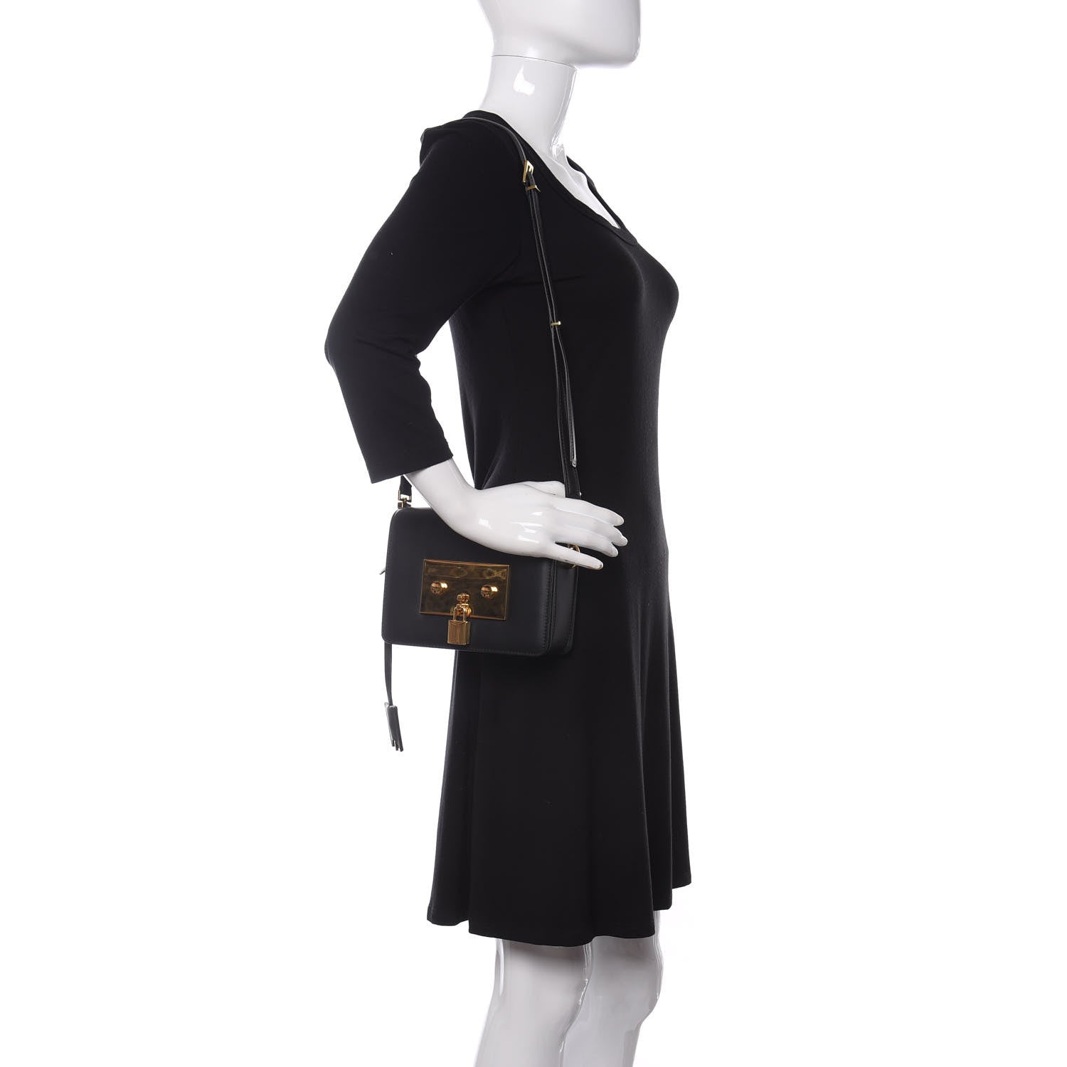 Tom Ford Calfskin Padlock Crossbody Black 2 of 14