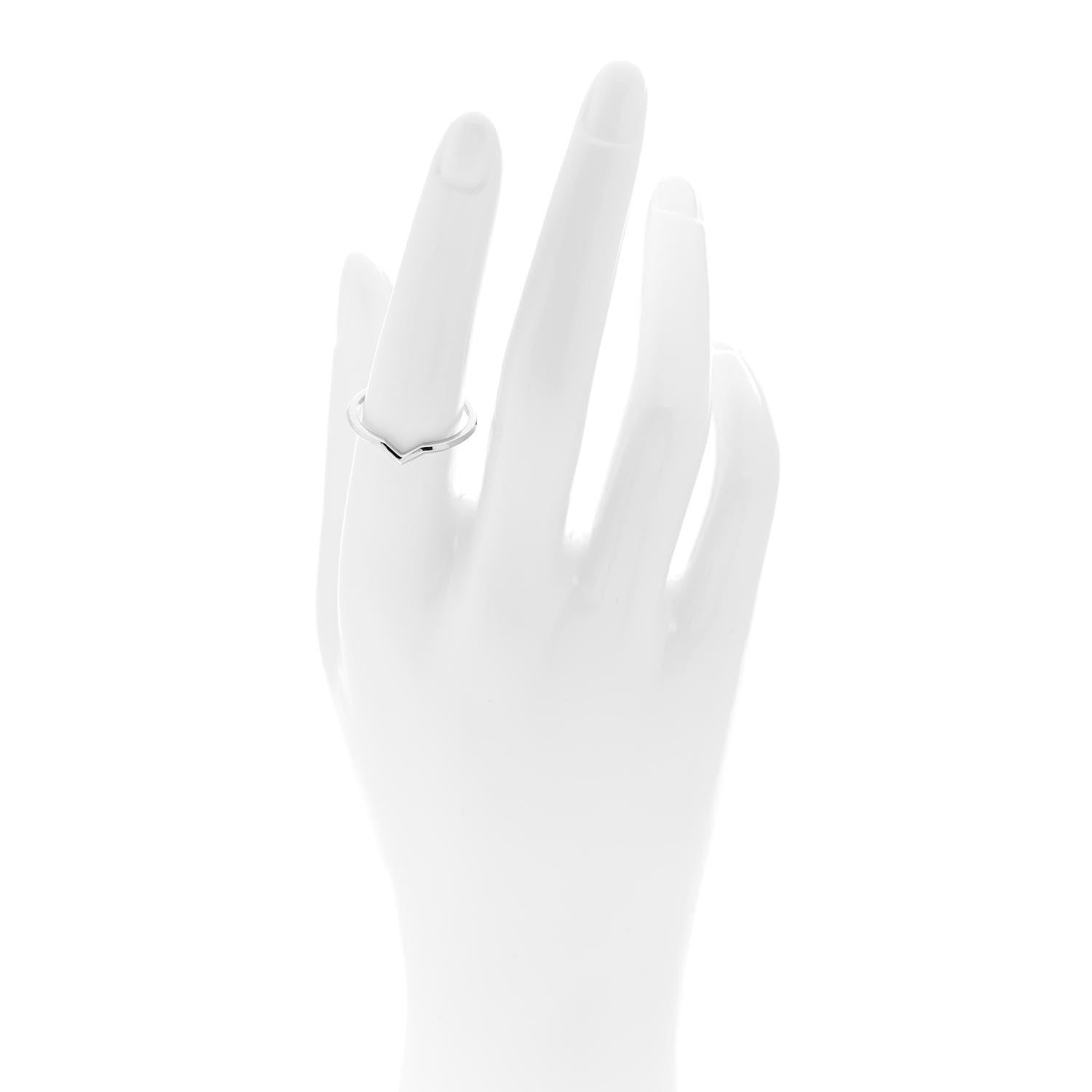 Tiffany Platinum V Band Ring 56 7.5 2 of 4