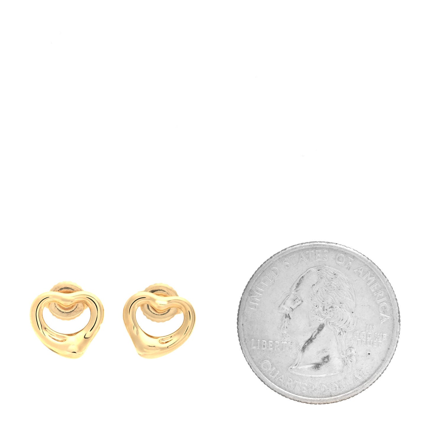 18K Yellow Gold 11mm Elsa Peretti Open Heart Earrings