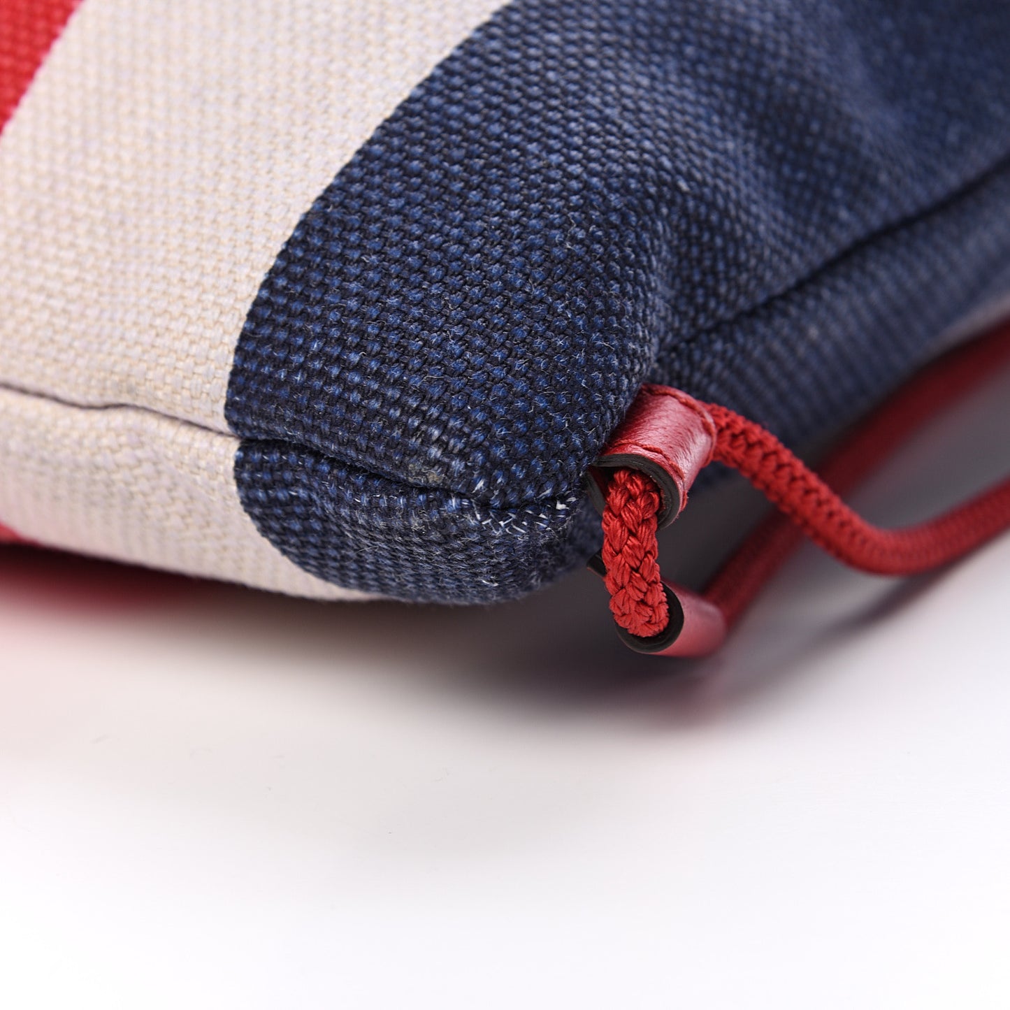 Canvas Logo Sylvie Stripe Drawstring Backpack Red