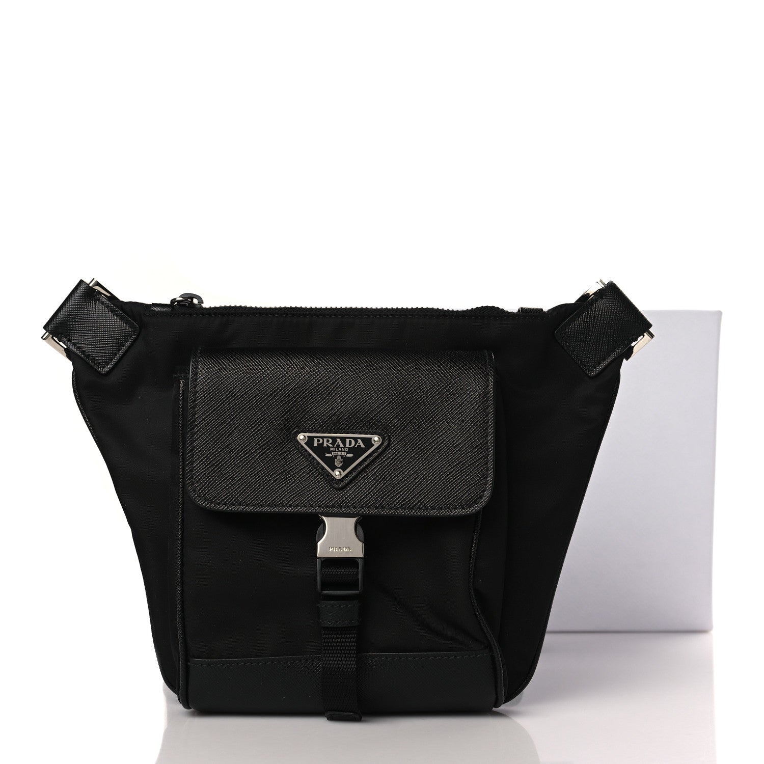 Prada Re-Nylon Saffiano Belt Bag Black 9 of 9