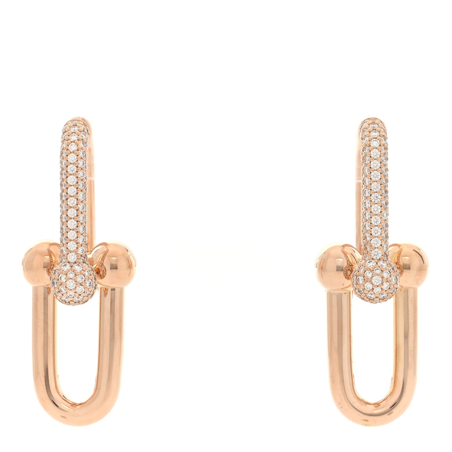 18K Rose Gold Diamond HardWear Link Earrings