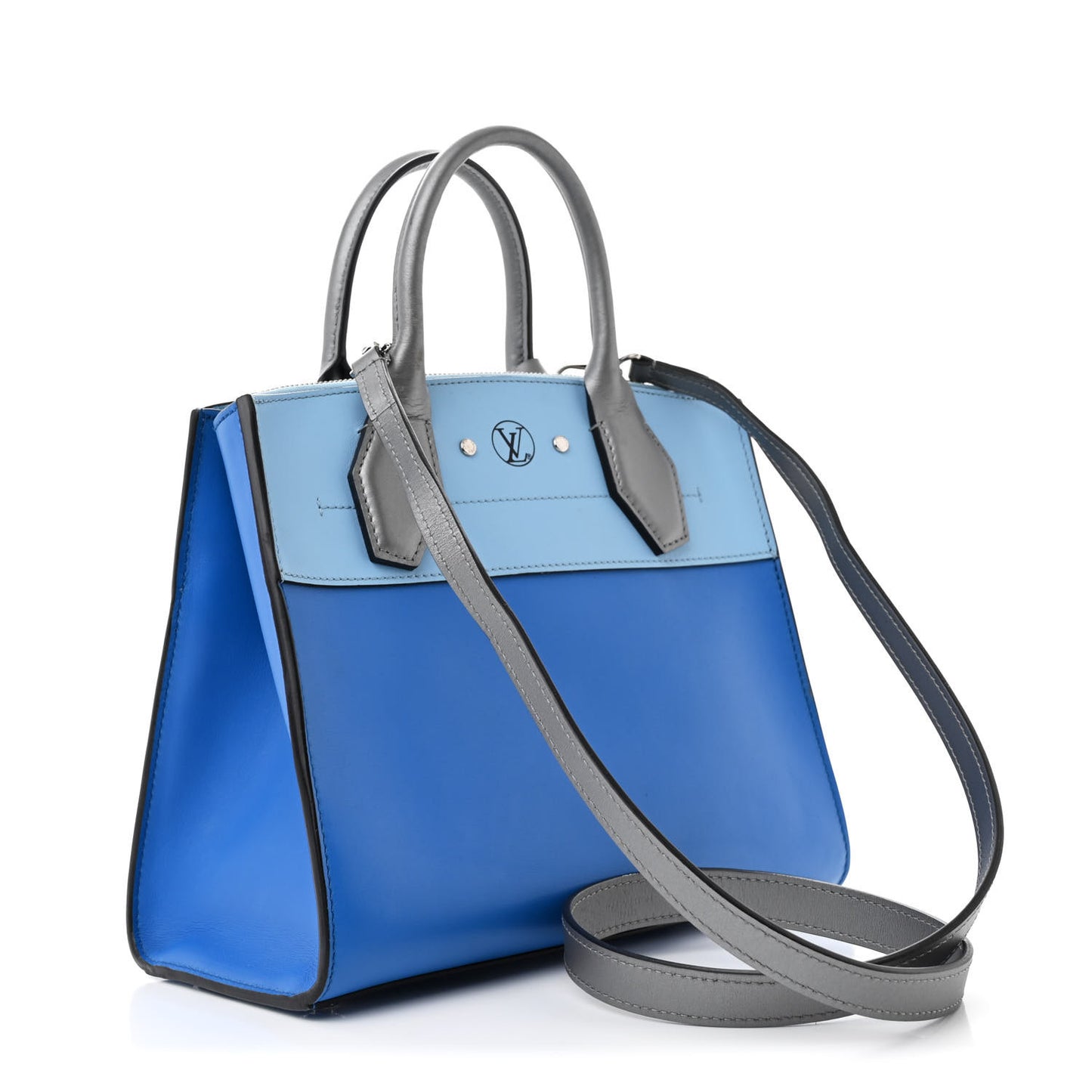 Calfskin City Steamer PM Silver Blue