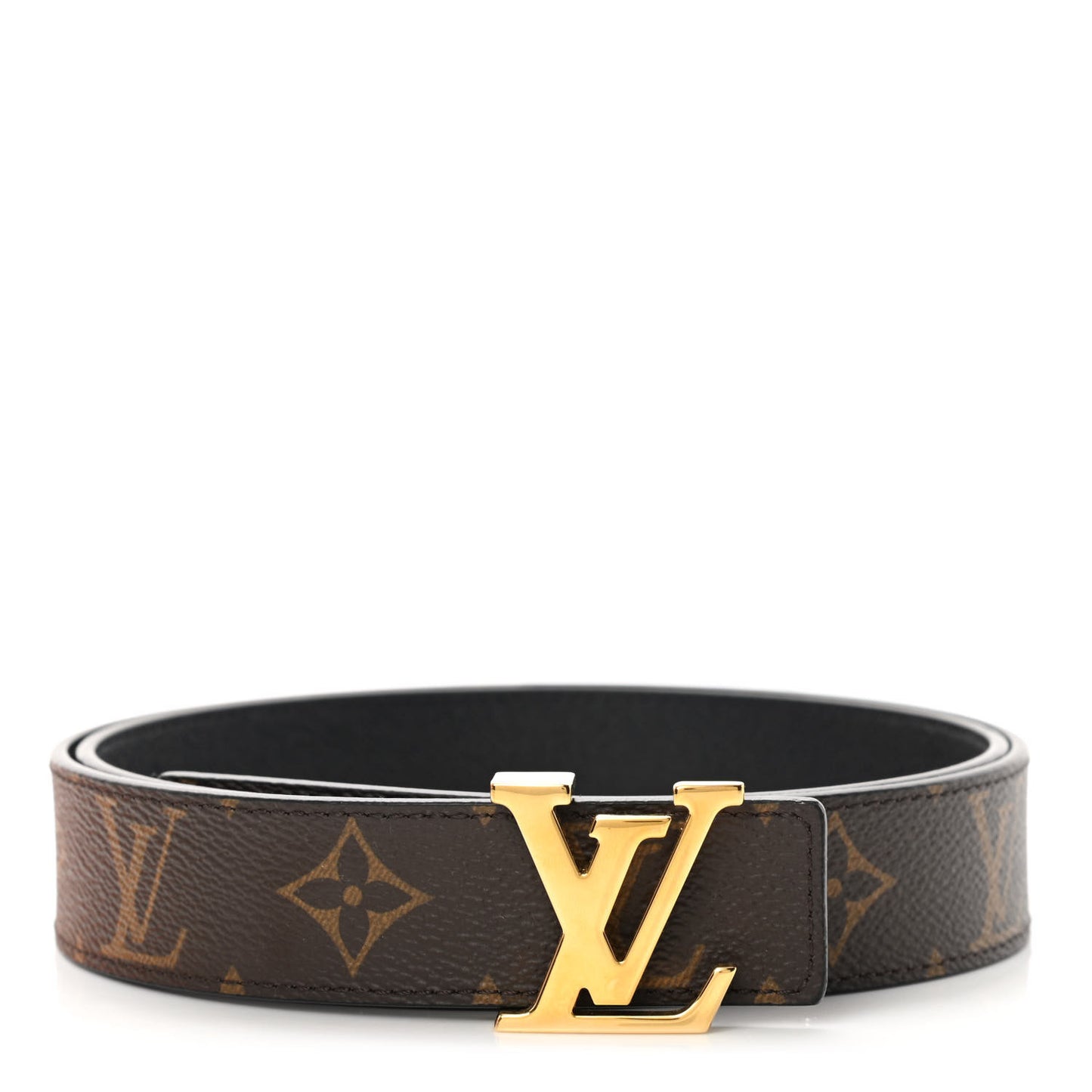 Calfskin Monogram 30mm LV Initiales Reversible Belt 85 34 Black