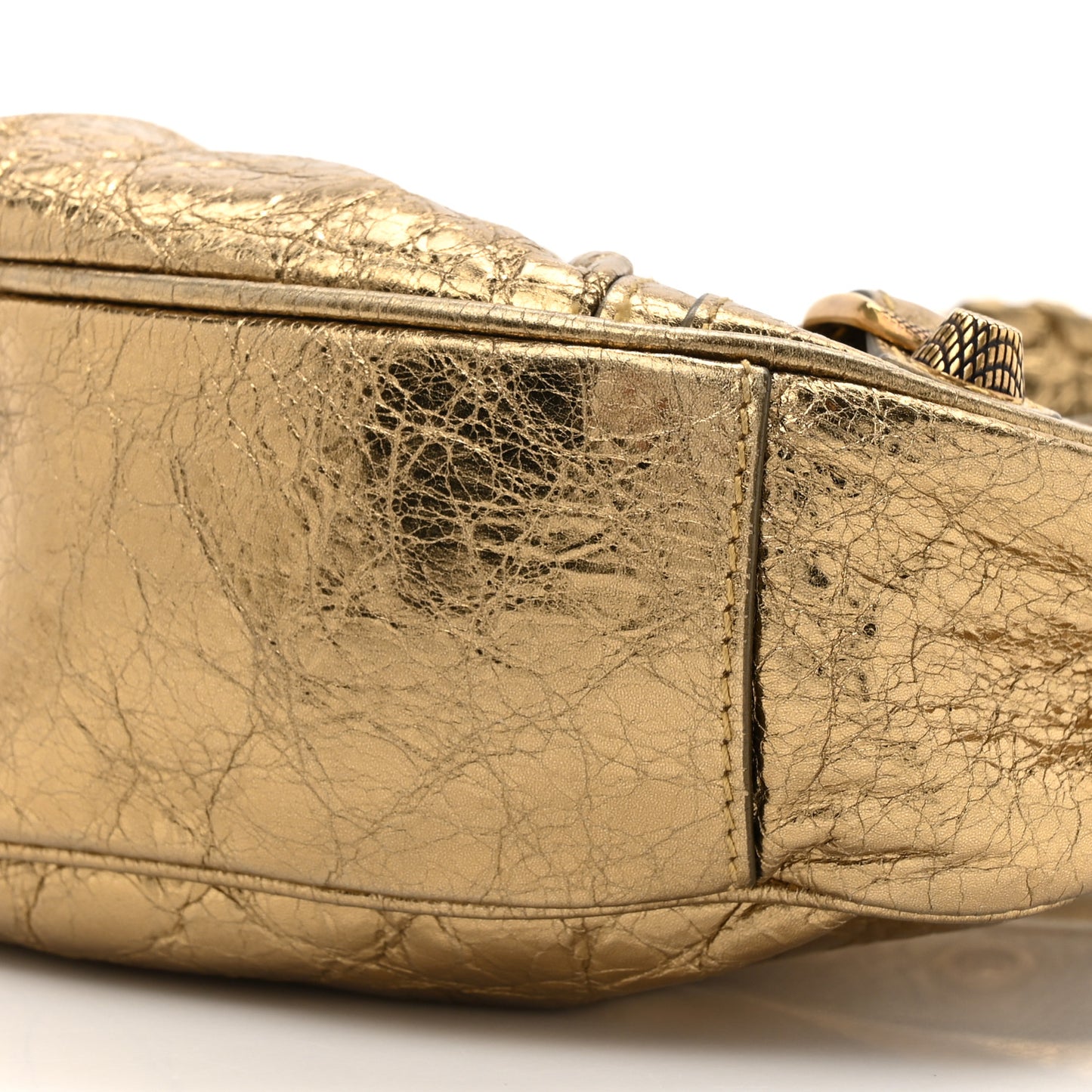 Metallic Agneau Arena Le Cagole Shoulder Bag XS Gold