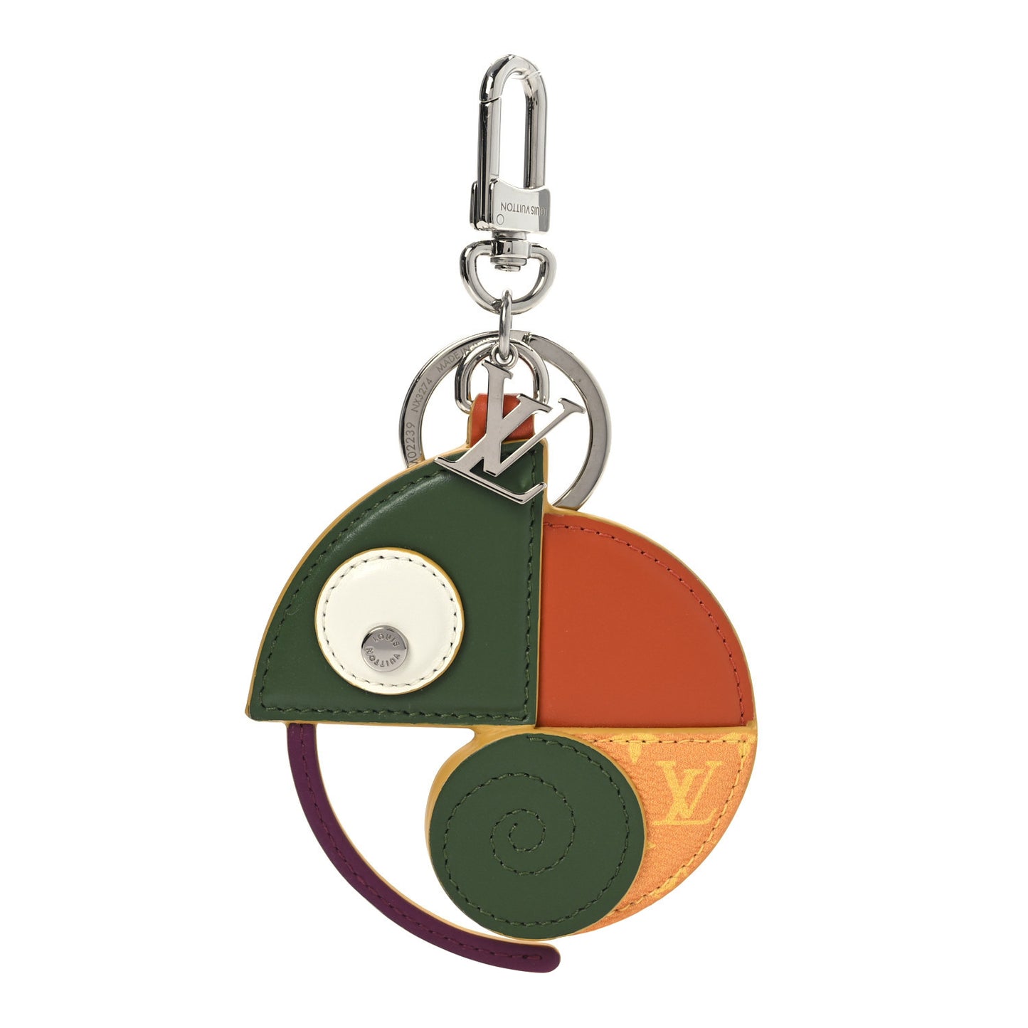 Calfskin Monogram LV Chameleon Bag Charm Key Holder Multicolor