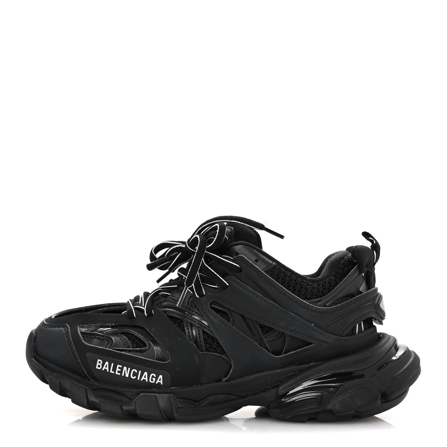 Balenciaga Rubber Mesh Fabric Womens Track Sneakers 36 Black