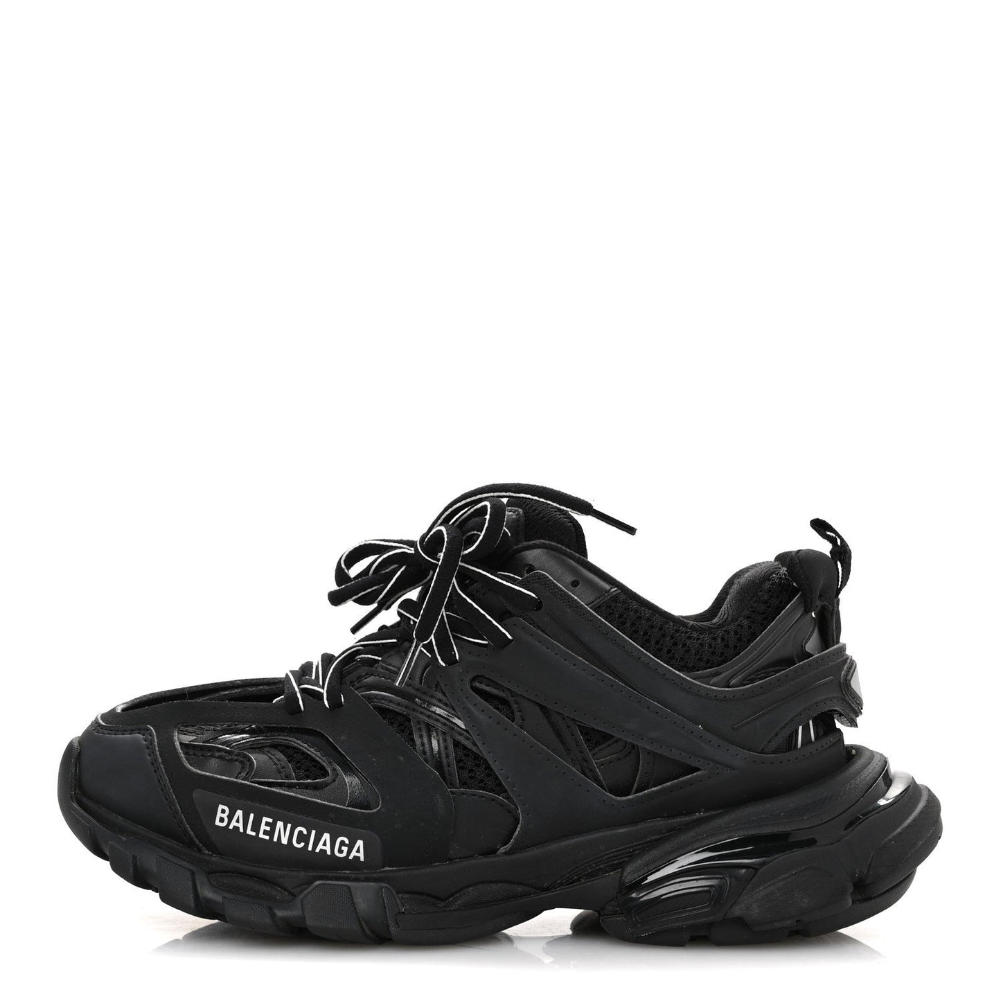 Rubber Mesh Fabric Womens Track Sneakers 36 Black