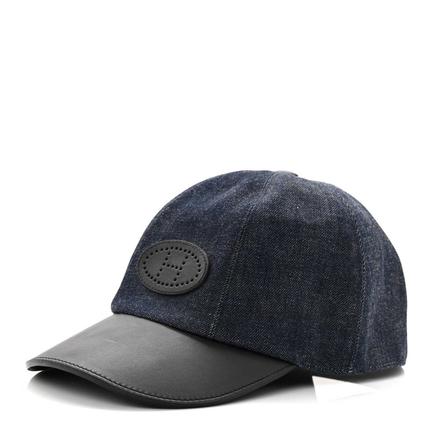 Hermes Cotton Denim Swift Sevres Evelyne Cap 59 Indigo Black