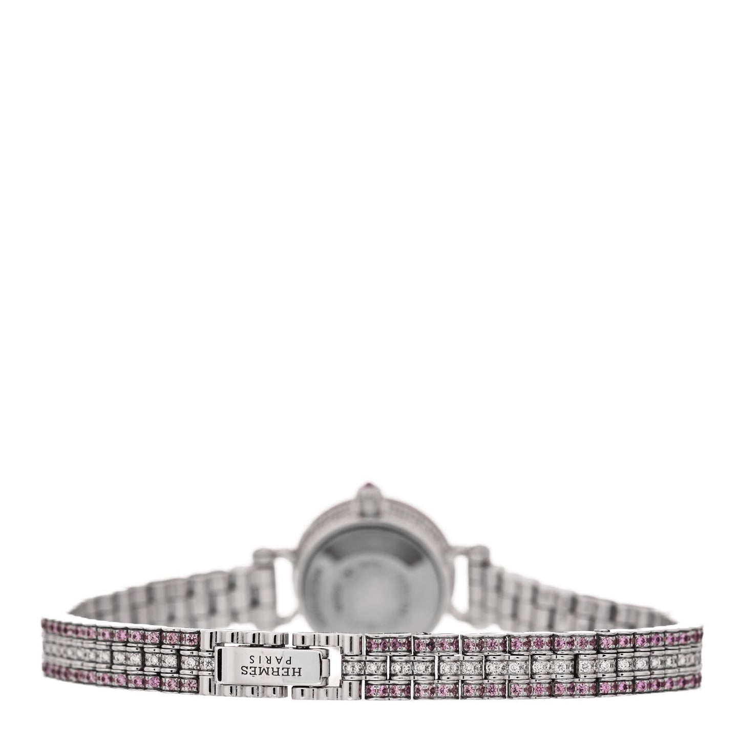 18K White Gold Diamond Pink Sapphire 16mm Faubourg Joaillerie Quartz Watch