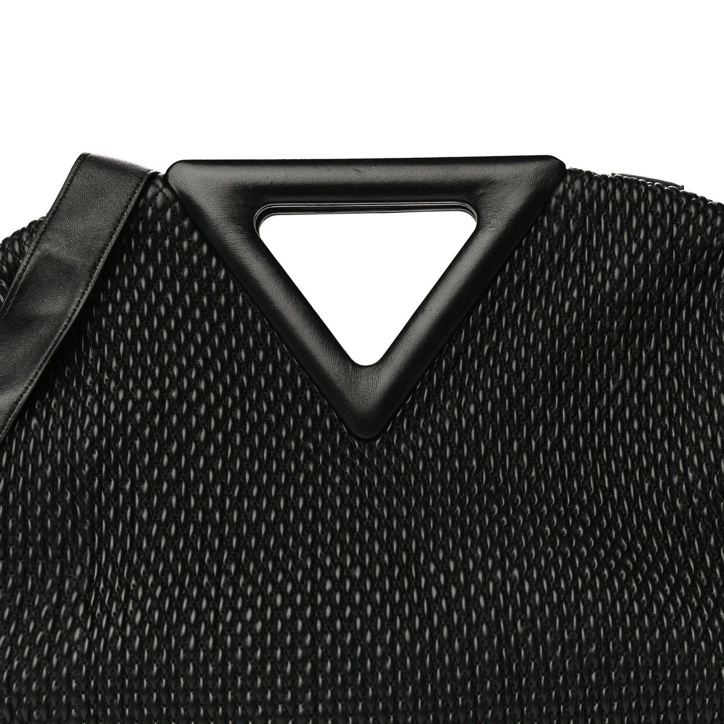 Lambskin Knit Small The Point Triangle Bag Black