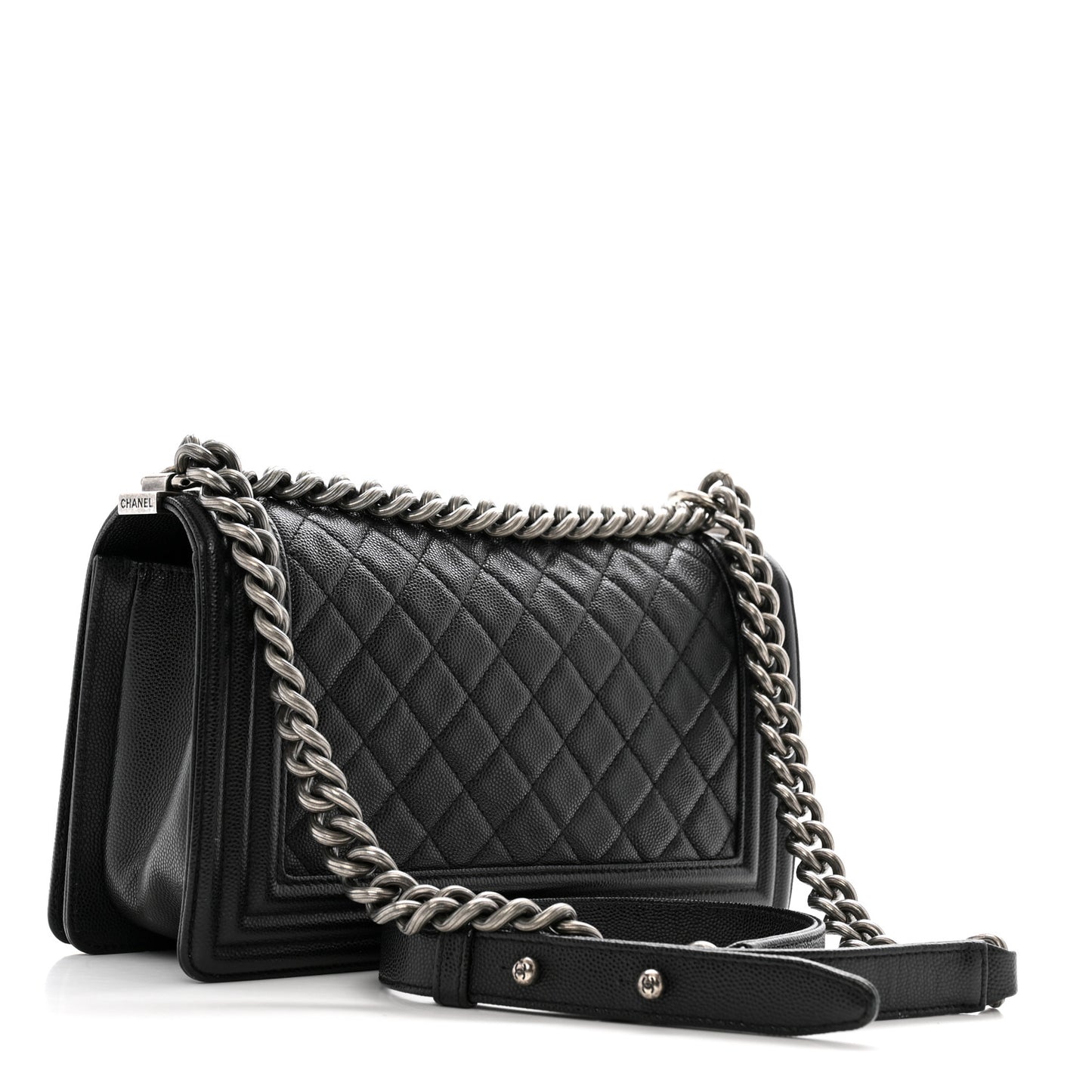 Caviar Quilted Medium Boy Flap Black