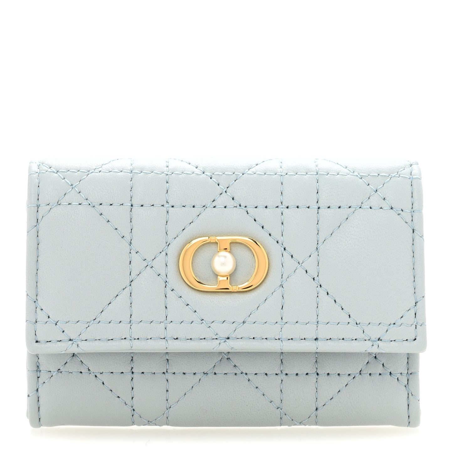 Lambskin Cannage Jolie Glycine Wallet Placid Blue