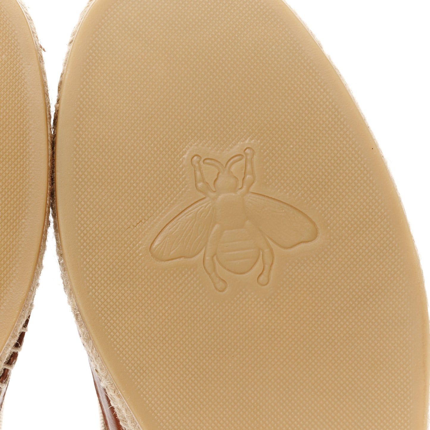 GG Monogram Mens Espadrille Loafers 9 Beige Ebony Mystic White