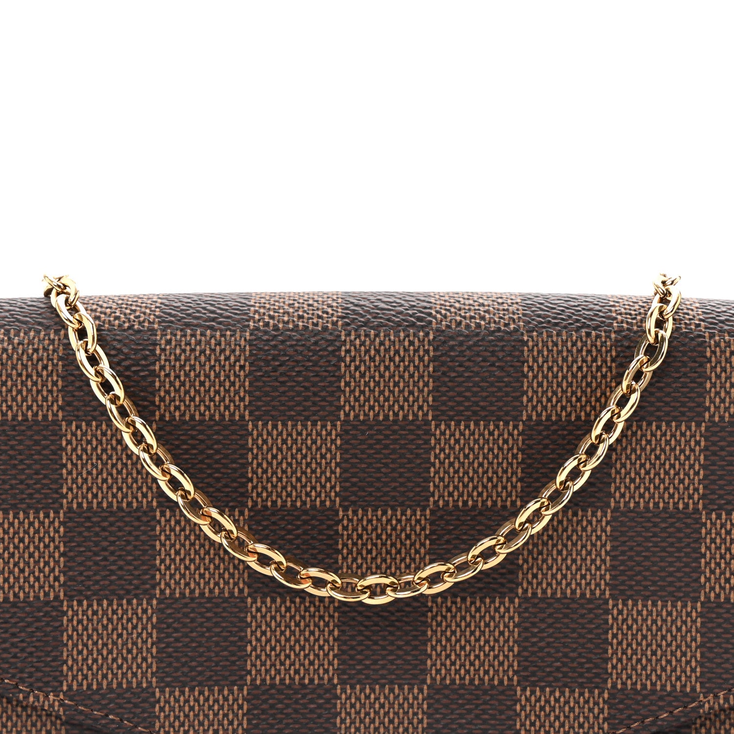 Louis Vuitton Damier Ebene Pochette Felicie Chain Wallet 7 of 9