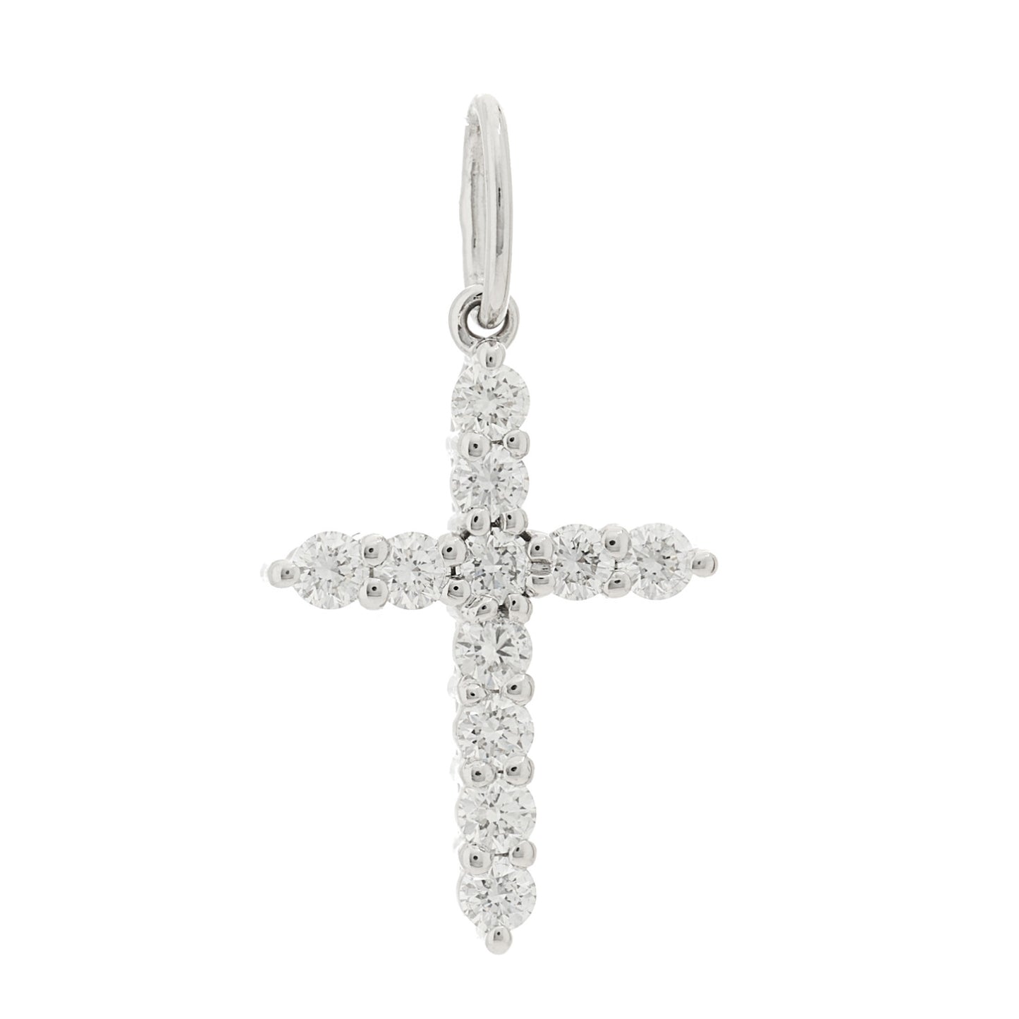 Platinum Diamond Mini Cross Pendant
