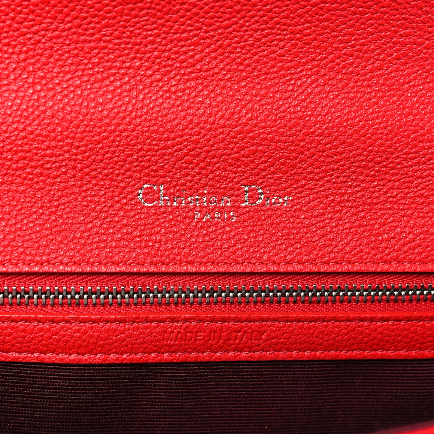 Grained Calfskin Small Diorama Flap Bag Red