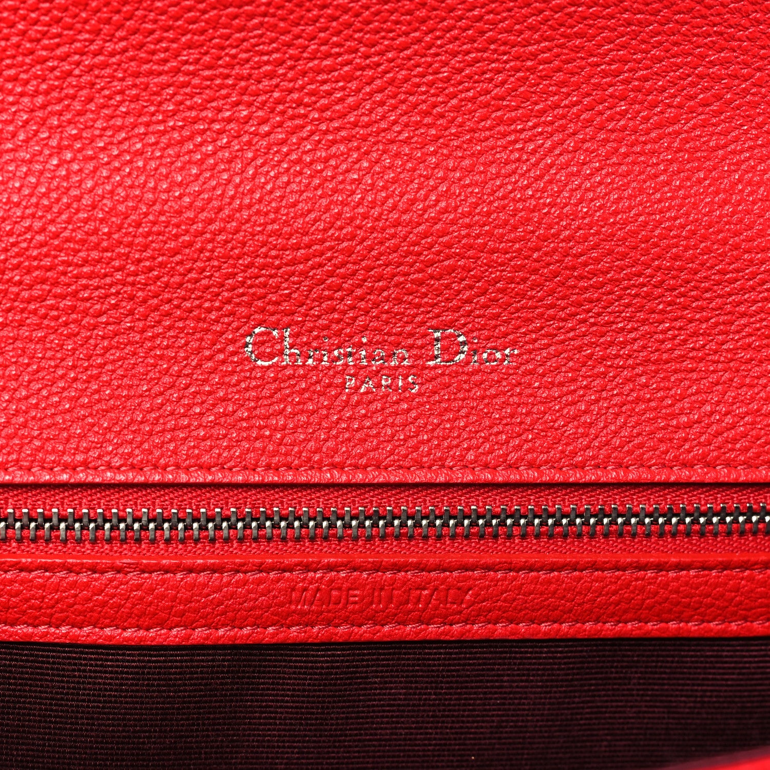 Christian Dior Grained Calfskin Small Diorama Flap Bag Red 6 of 9