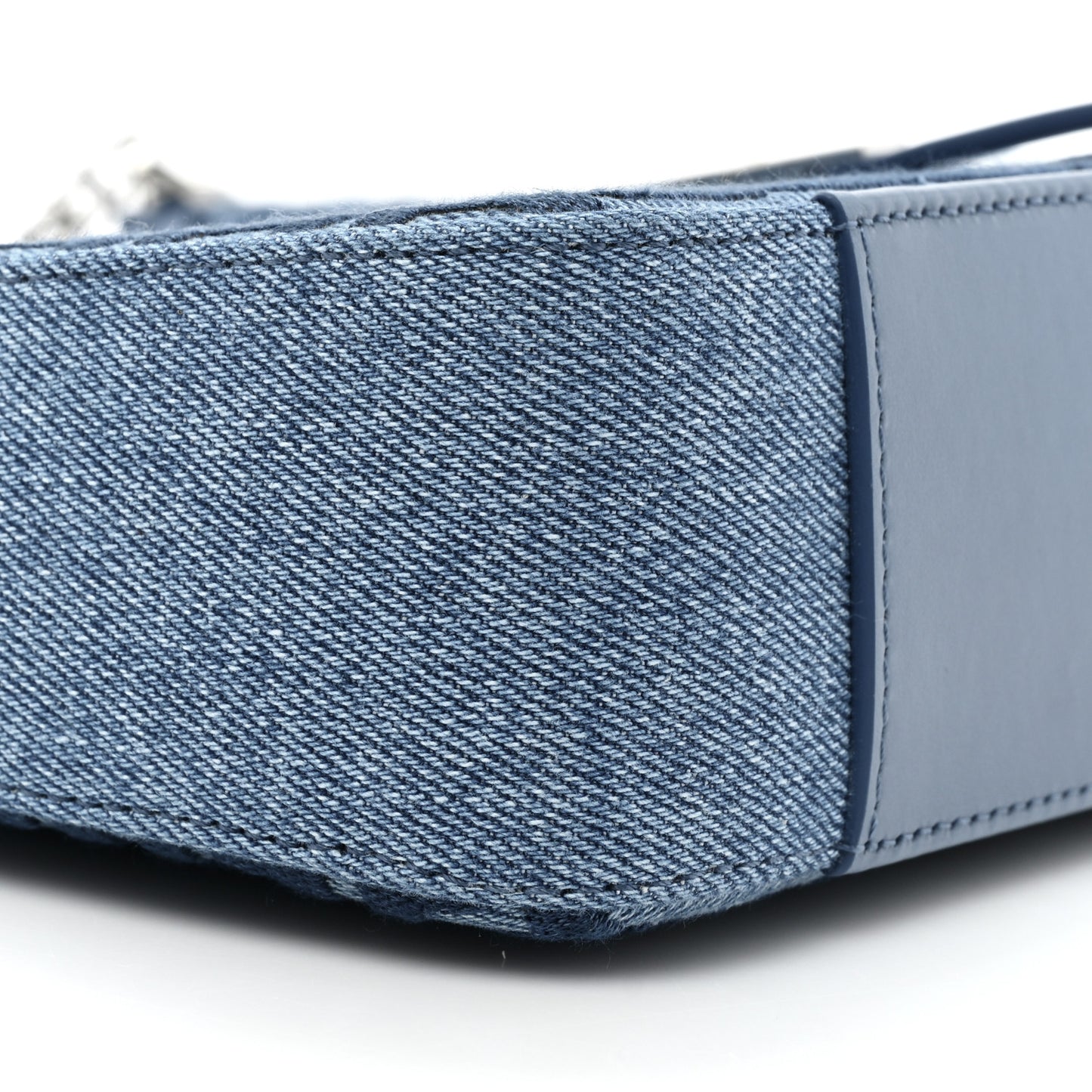 Denim Small Cut Out Chain Bag Medium Blue