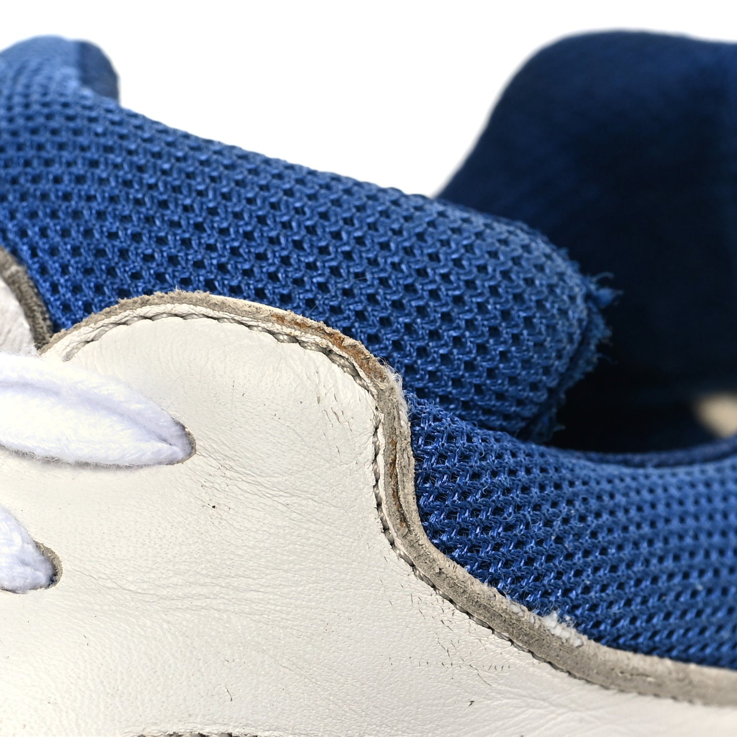 Mesh Suede Calfskin Womens CC Sneakers 38 Dark Blue Black White